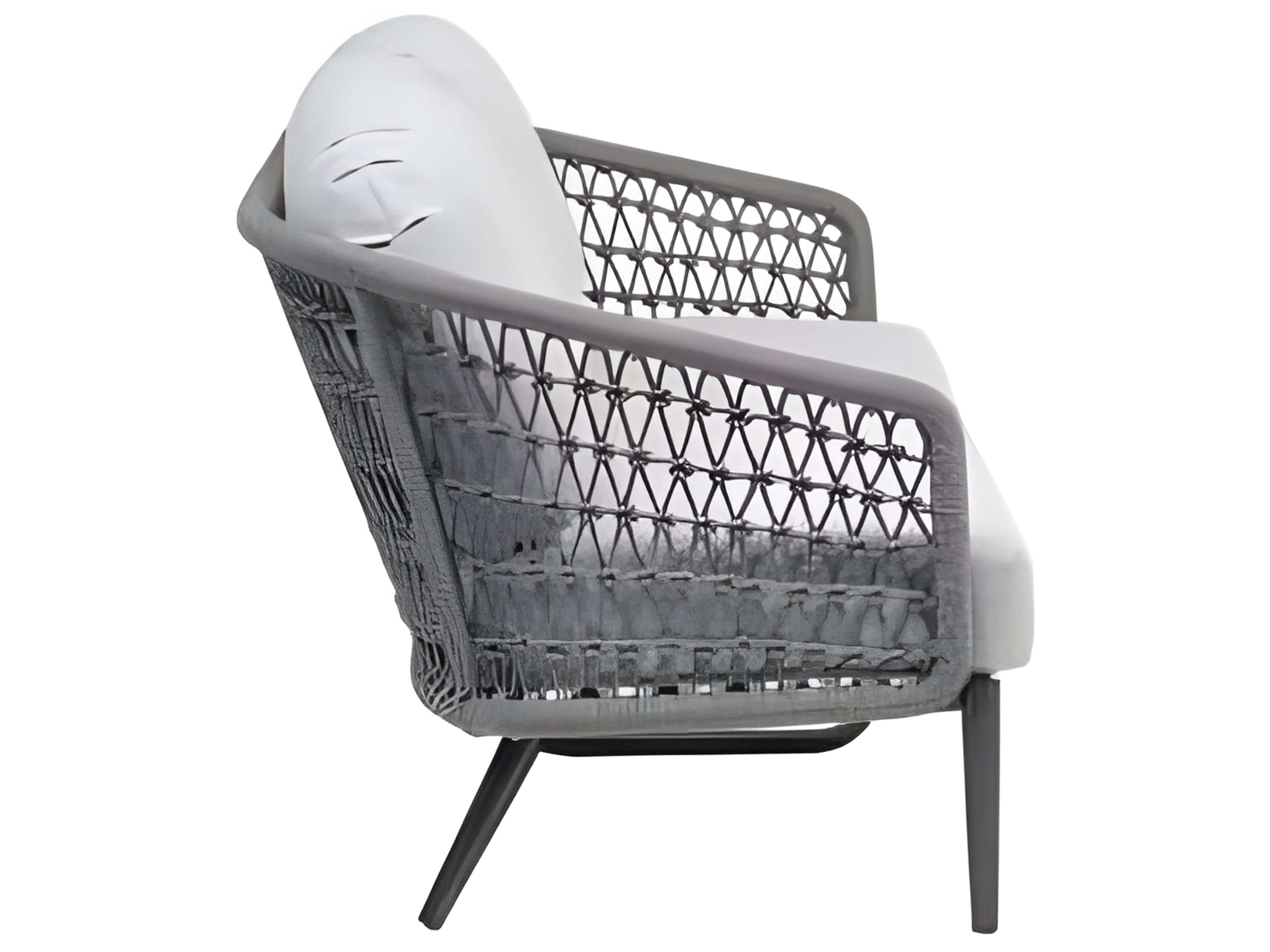 Ratana Poinciana Silver Ash Grey Aluminum Cushion Sofa