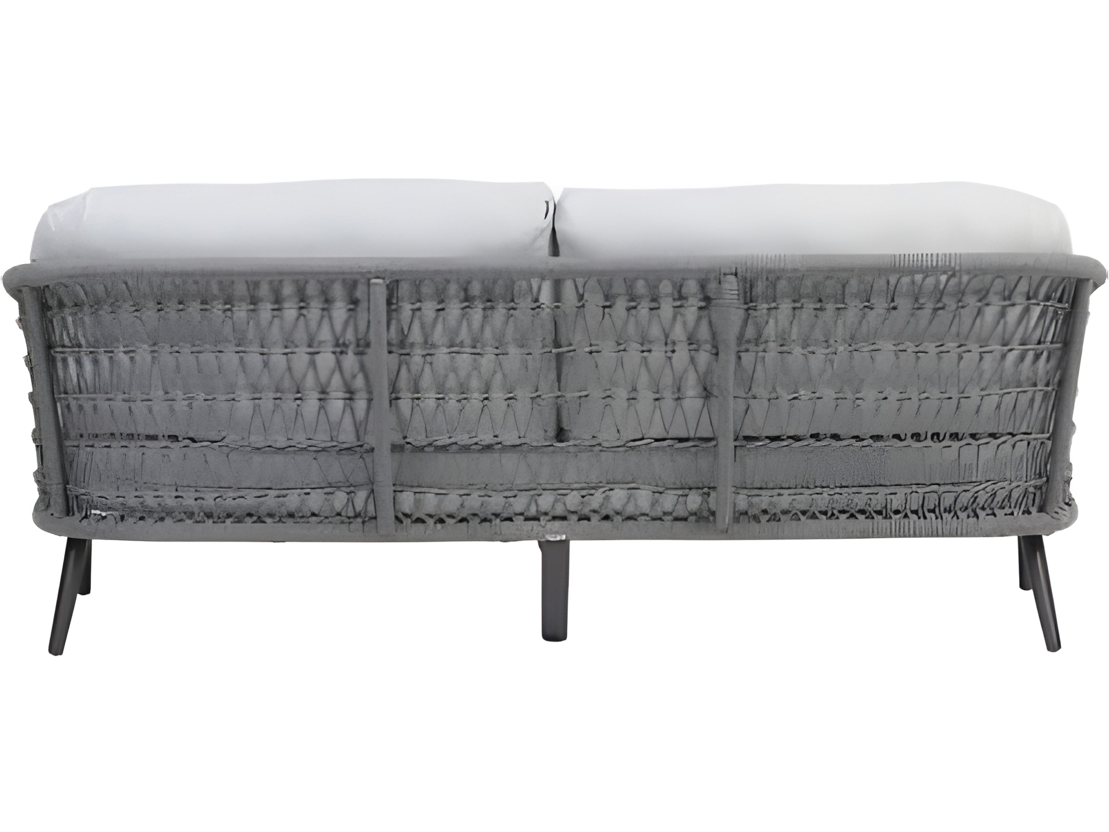 Ratana Poinciana Silver Ash Grey Aluminum Cushion Sofa
