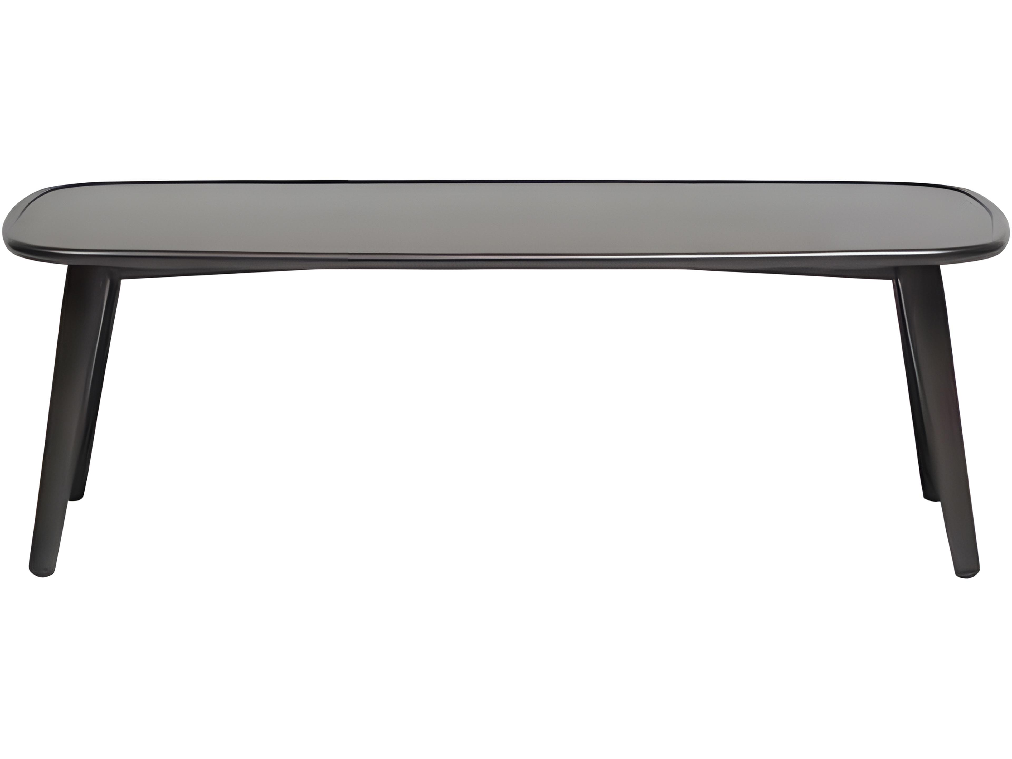 Ratana Poinciana Silver Ash Grey Aluminum Rectangular Coffee Table