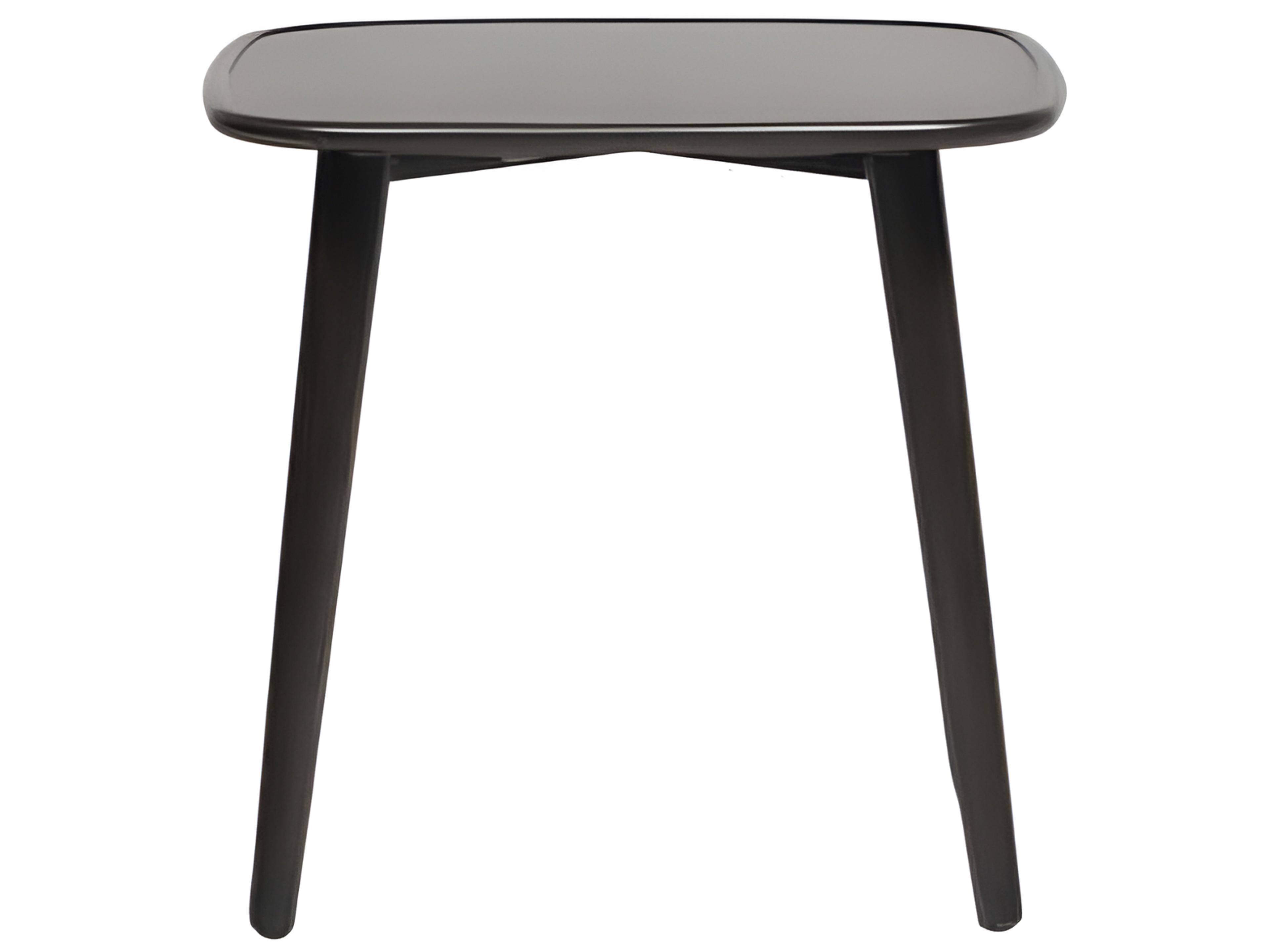 Ratana Poinciana Silver Ash Grey Aluminum Square End Table