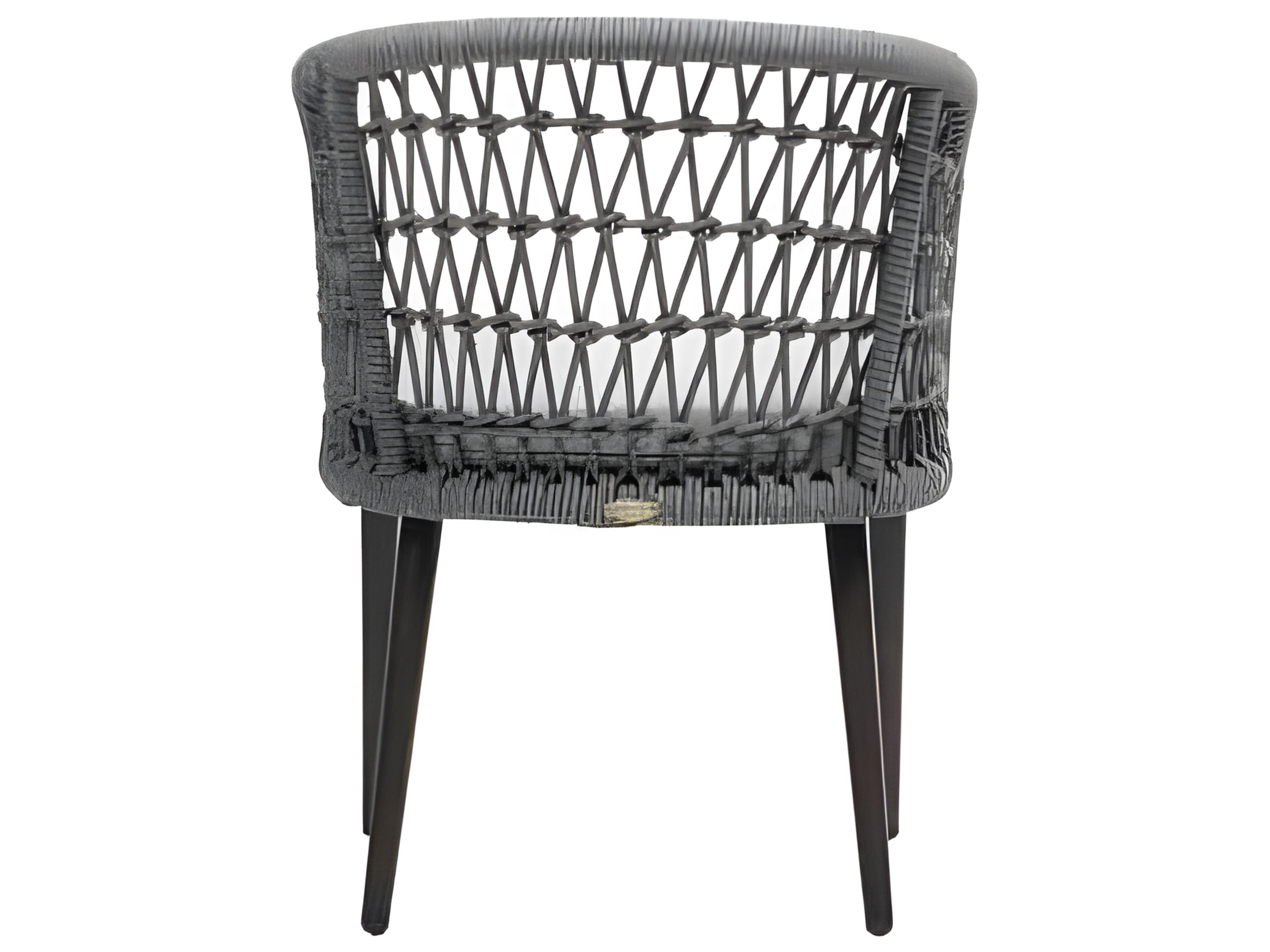 Ratana Poinciana Silver Ash Grey Aluminum Cushion Dining Chair