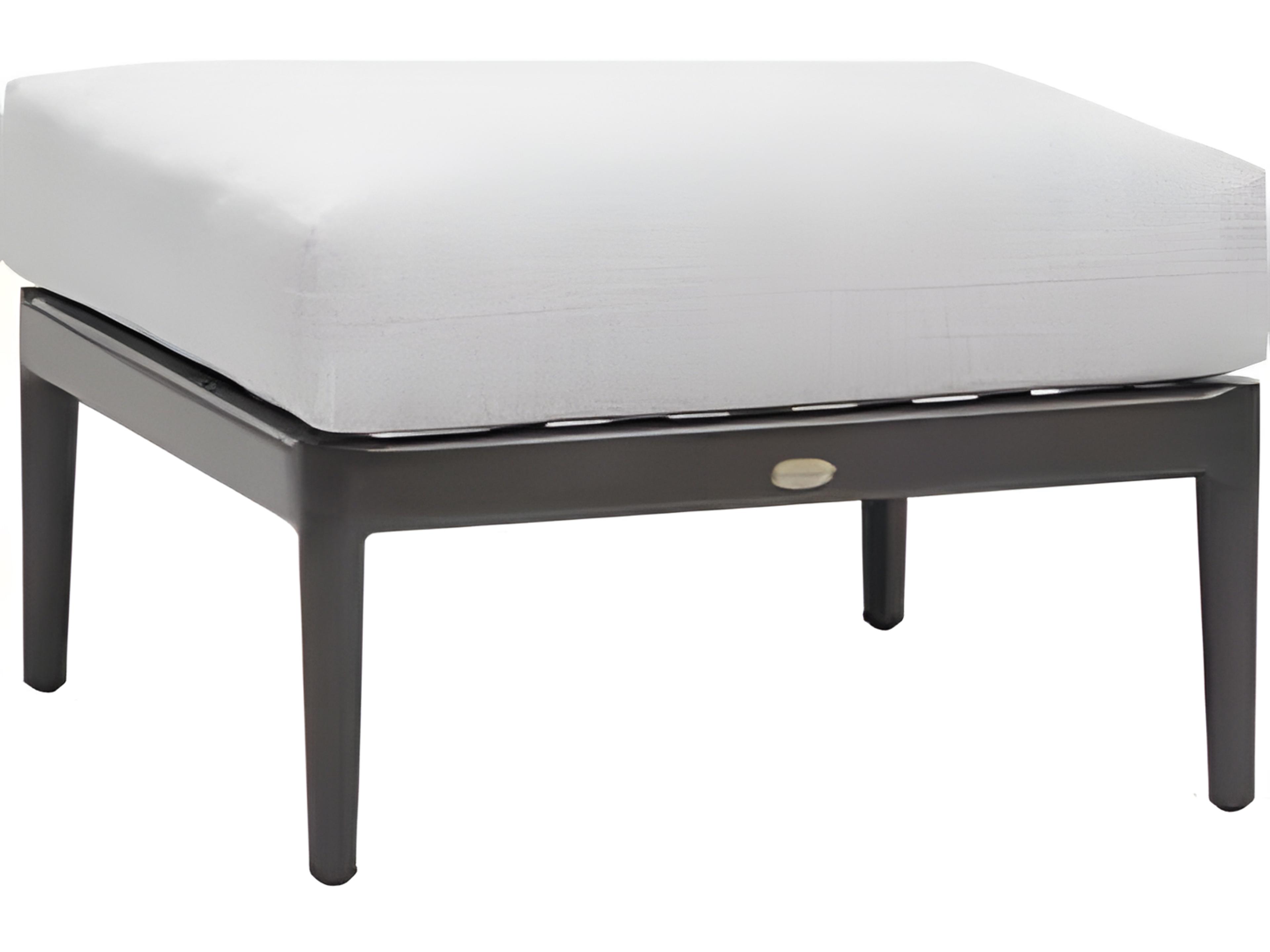 Poinciana Silver Ash Grey Aluminum Cushion Ottoman