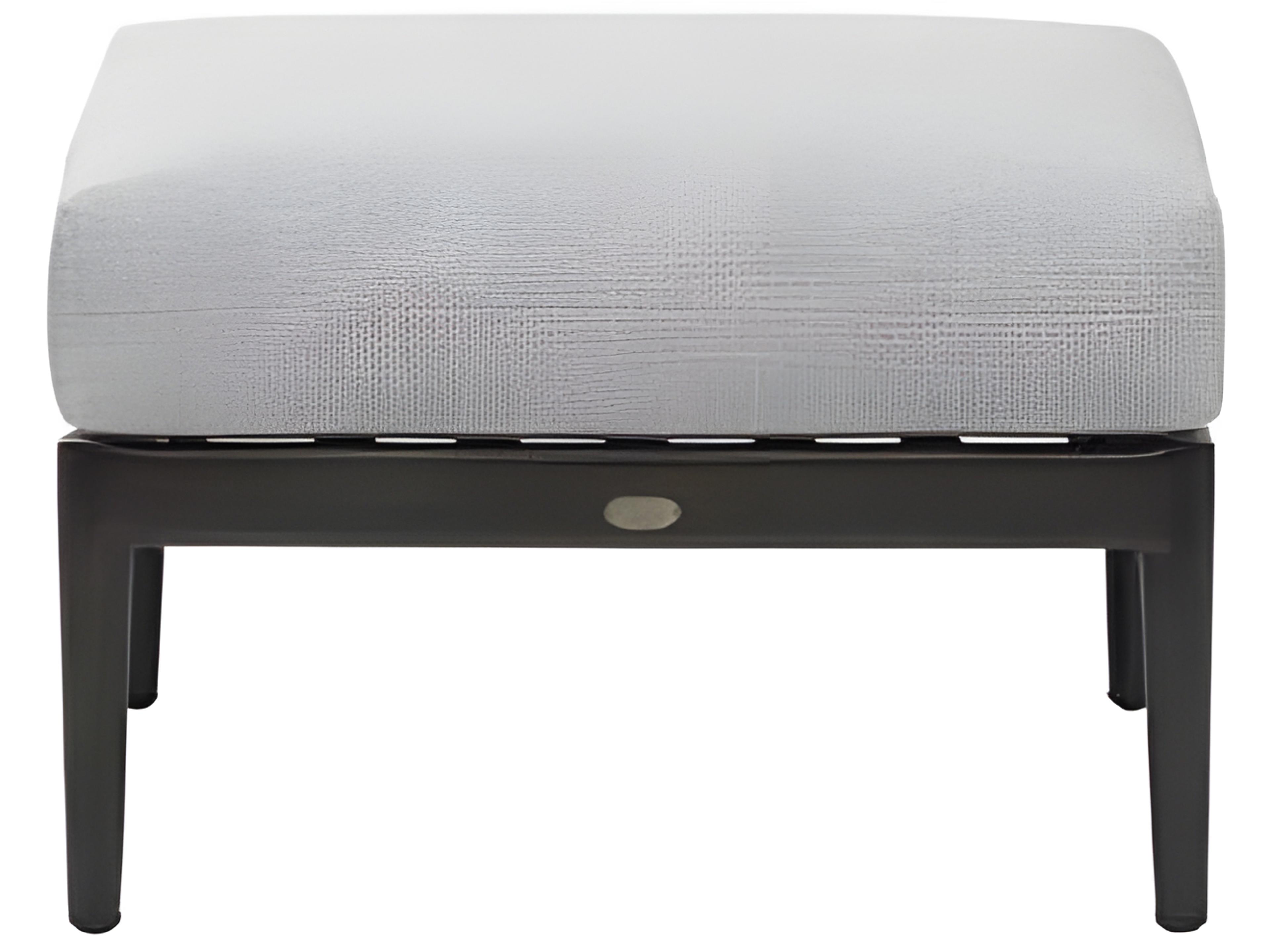 Ratana Poinciana Silver Ash Grey Aluminum Cushion Ottoman