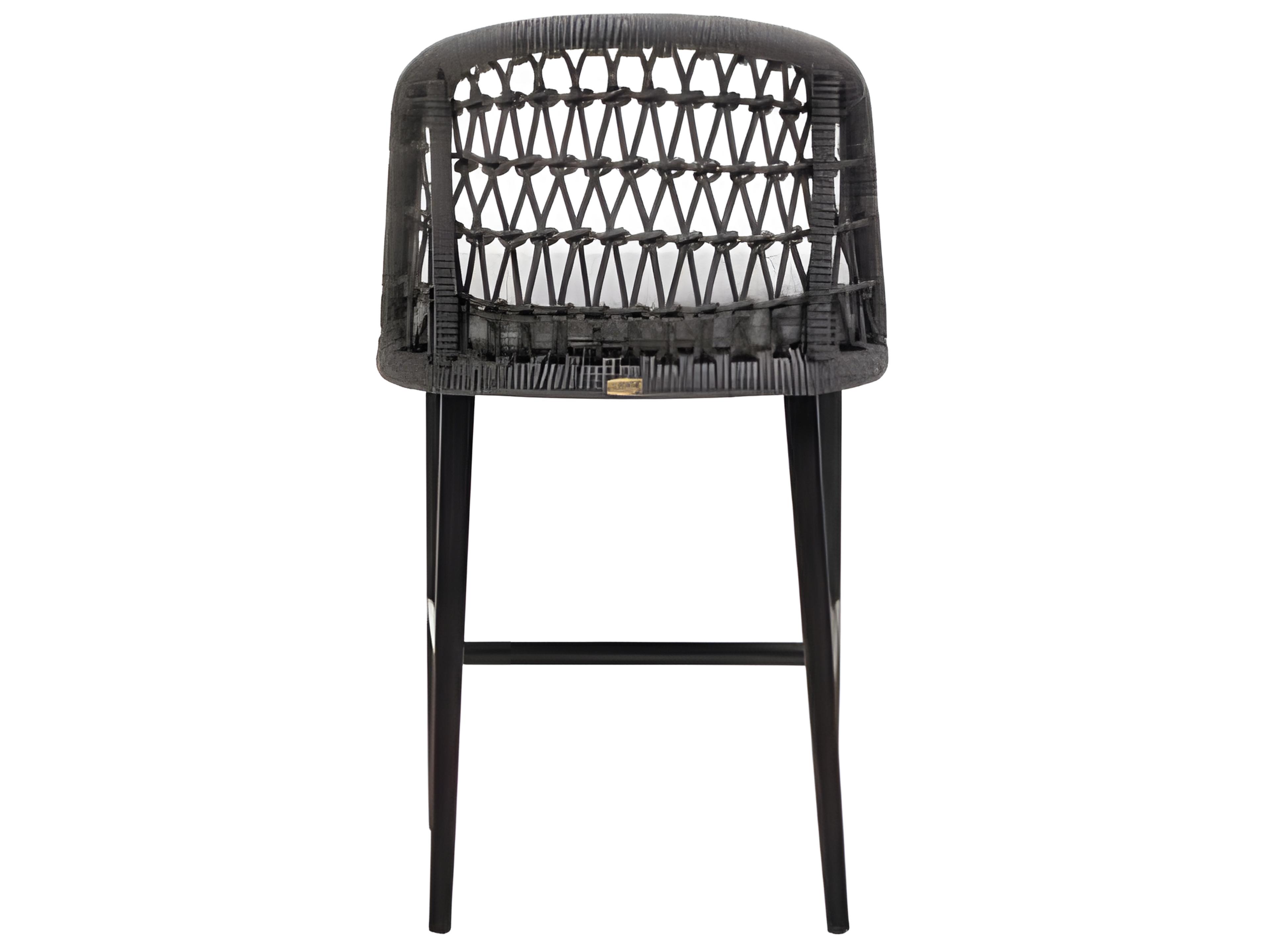 Ratana Poinciana Silver Ash Grey Aluminum Cushion Counter Stool