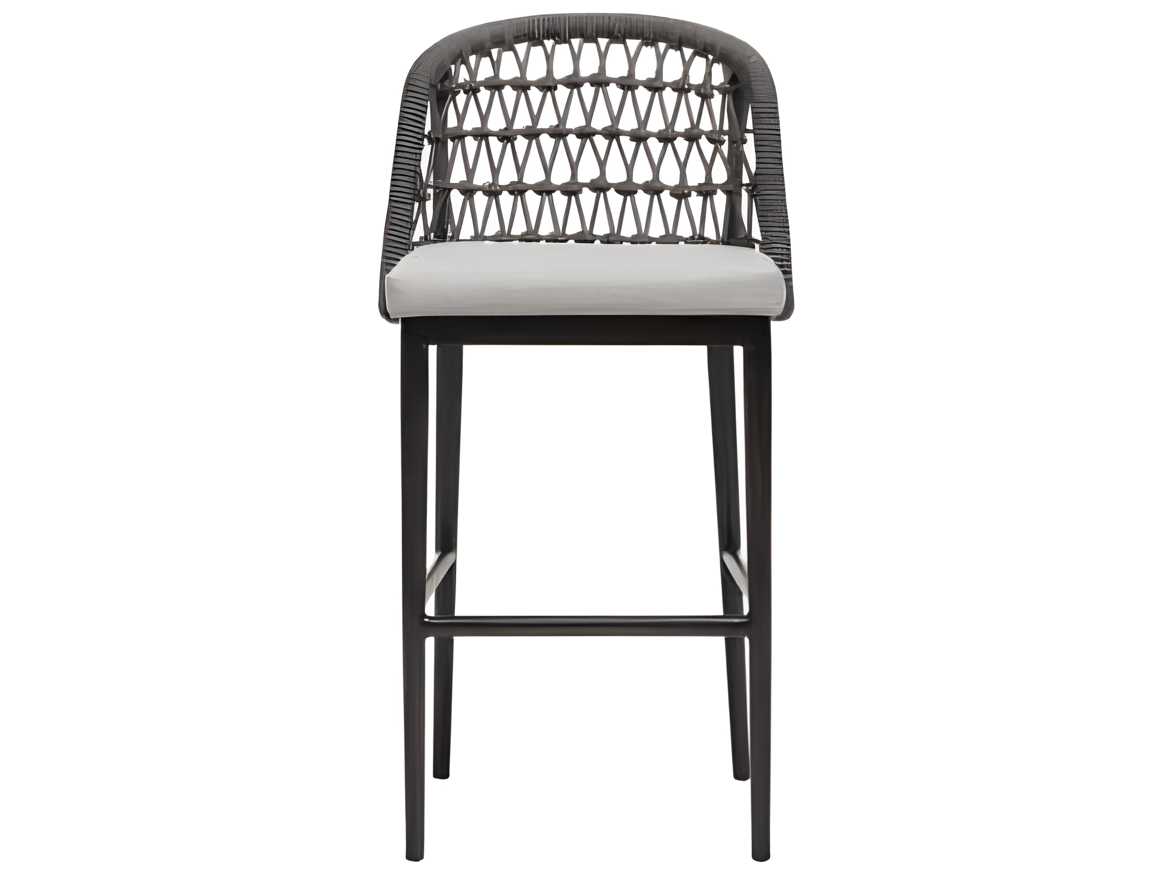 Ratana Poinciana Silver Ash Grey Aluminum Cushion Bar Stool