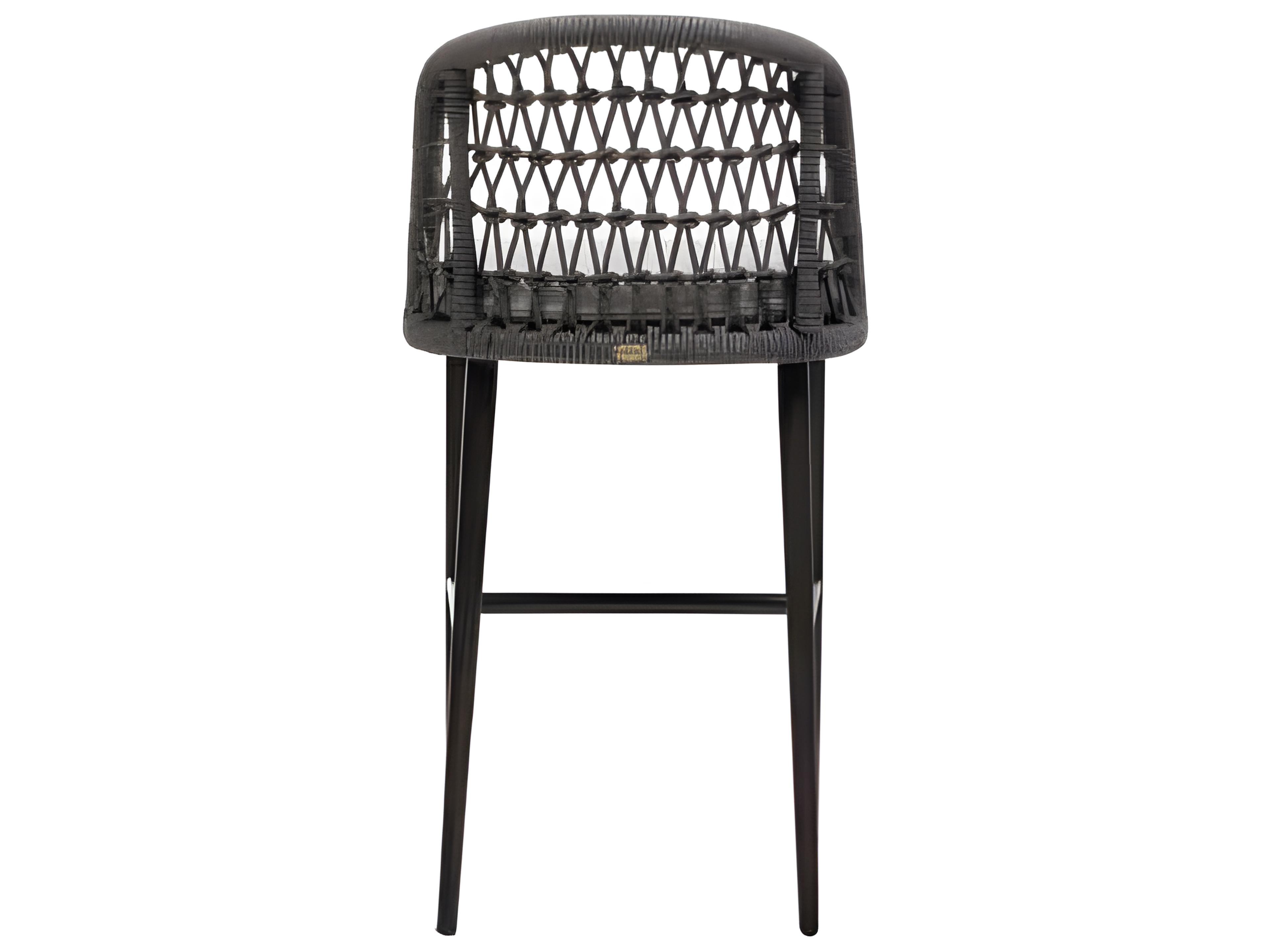 Ratana Poinciana Silver Ash Grey Aluminum Cushion Bar Stool