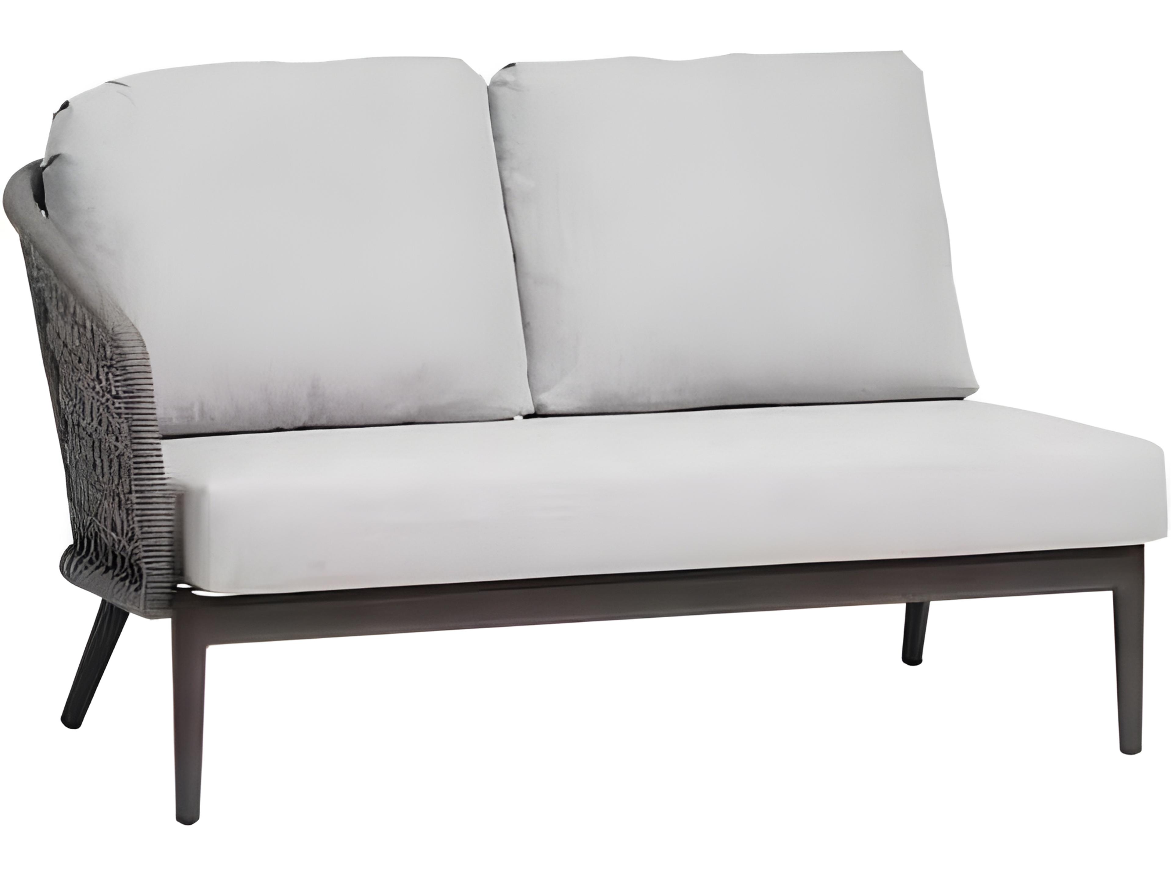 Poinciana Silver Ash Grey Aluminum Cushion Loveseat