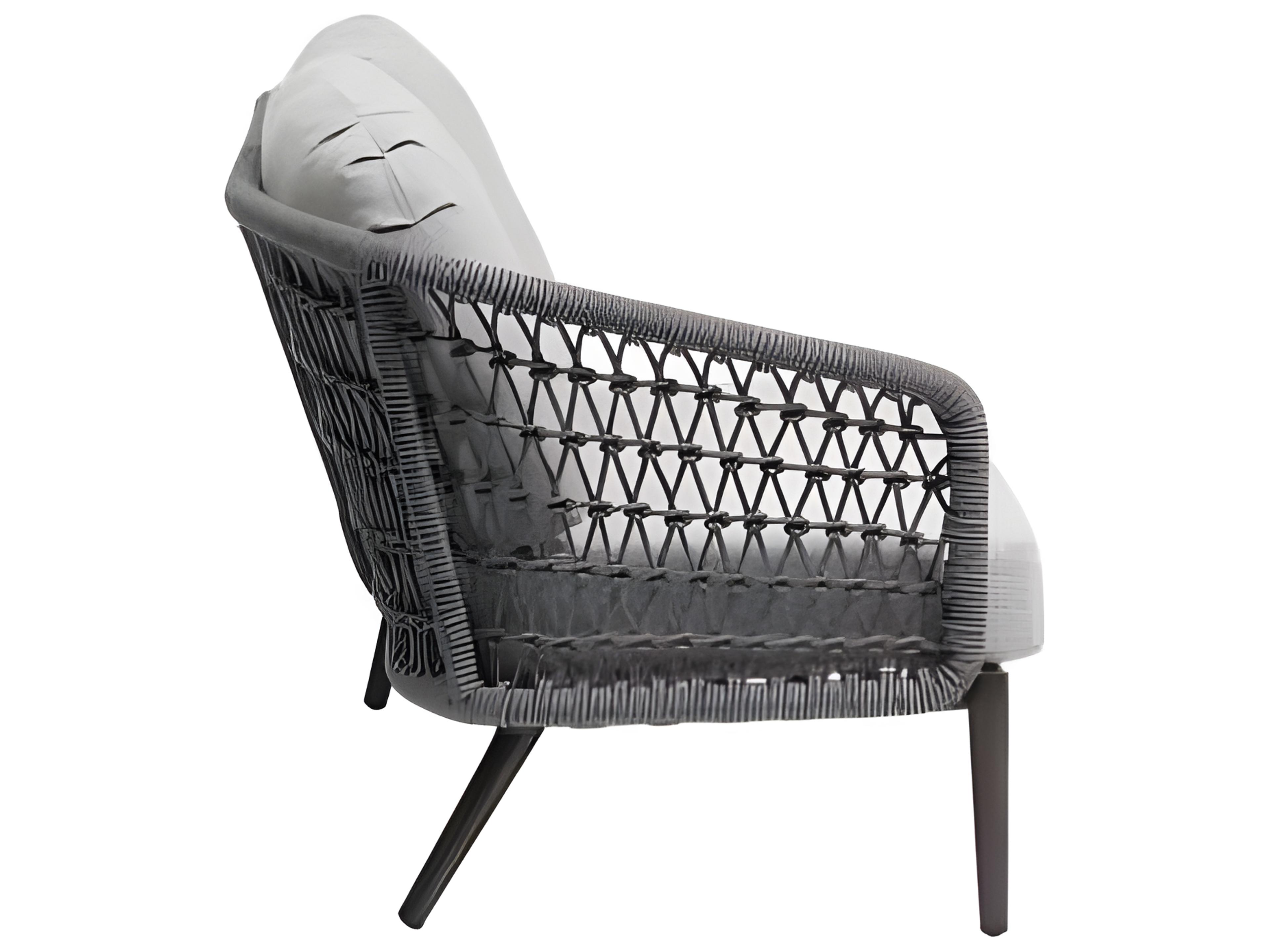 Ratana Poinciana Silver Ash Grey Aluminum Cushion Loveseat