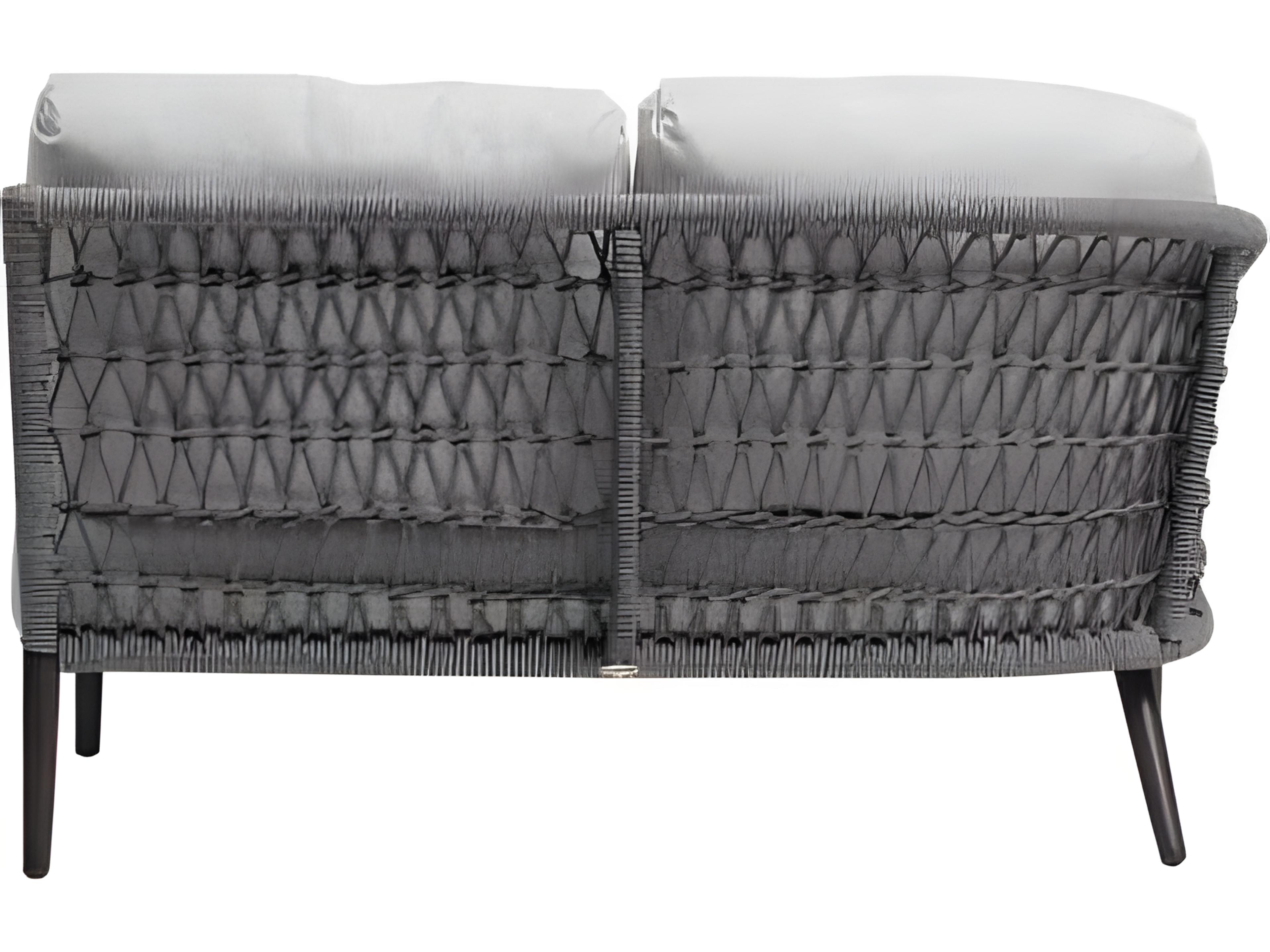 Ratana Poinciana Silver Ash Grey Aluminum Cushion Loveseat