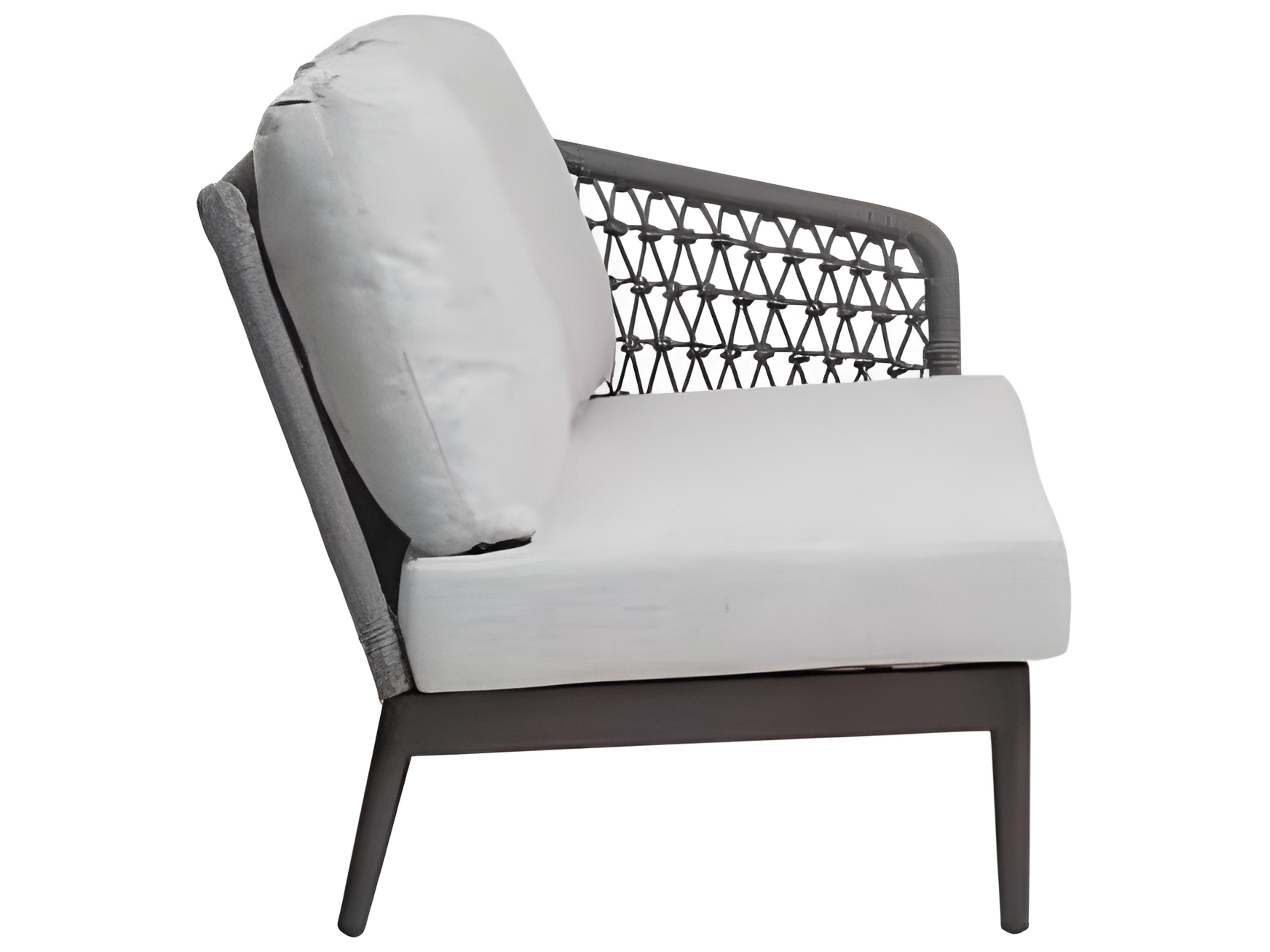 Ratana Poinciana Silver Ash Grey Aluminum Cushion Loveseat