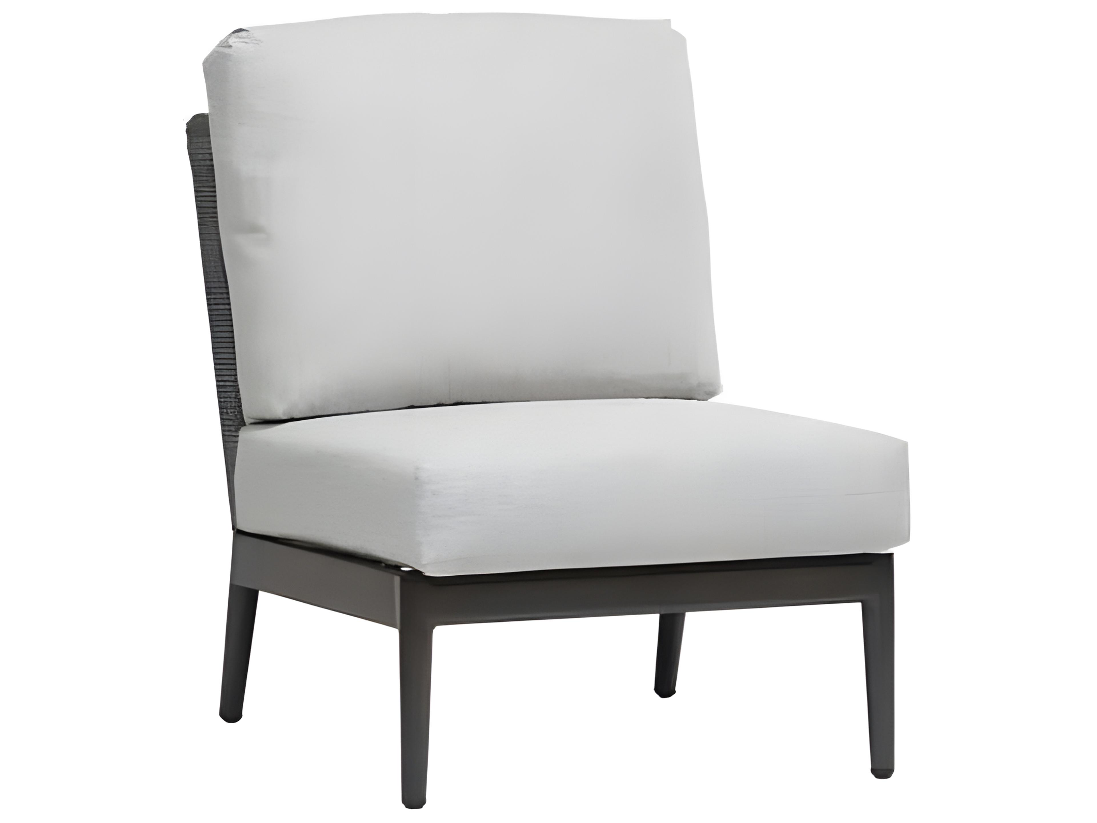 Poinciana Silver Ash Grey Aluminum Cushion Lounge Chair