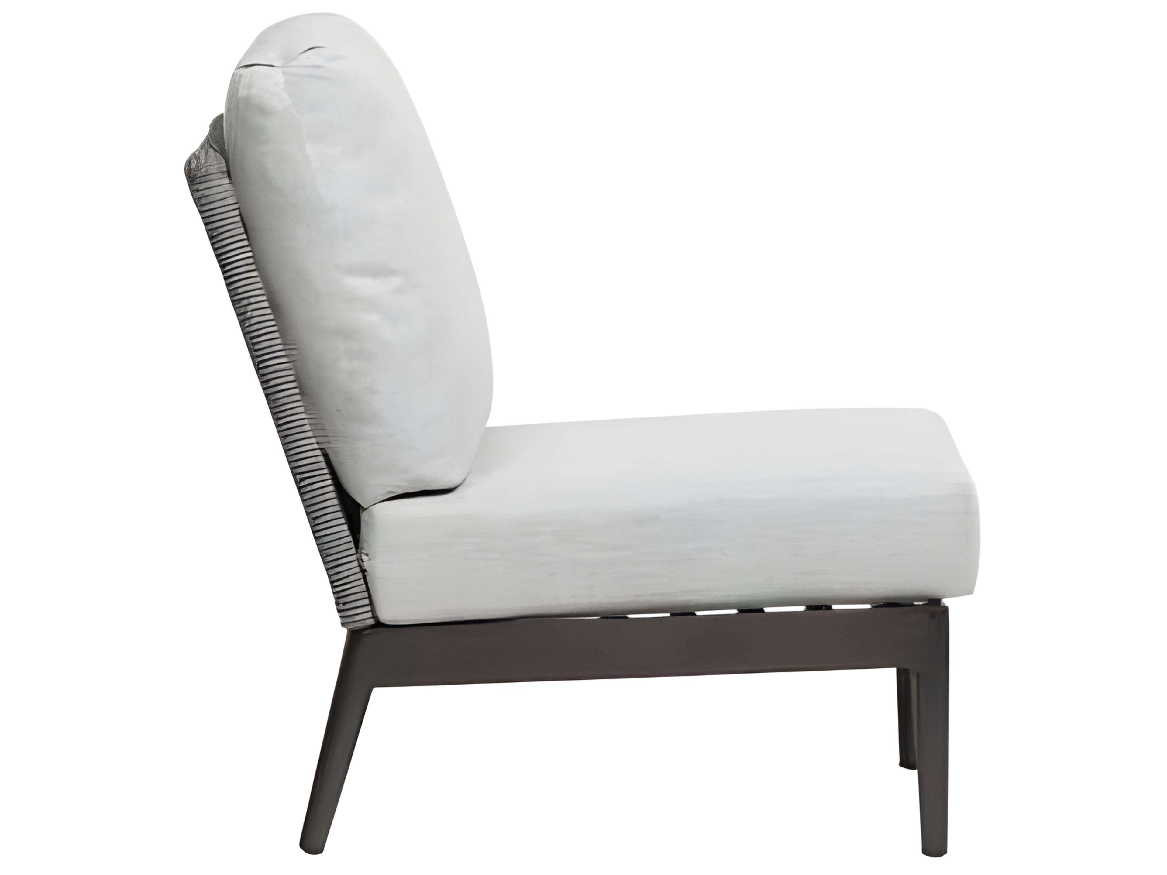 Ratana Poinciana Silver Ash Grey Aluminum Cushion Lounge Chair