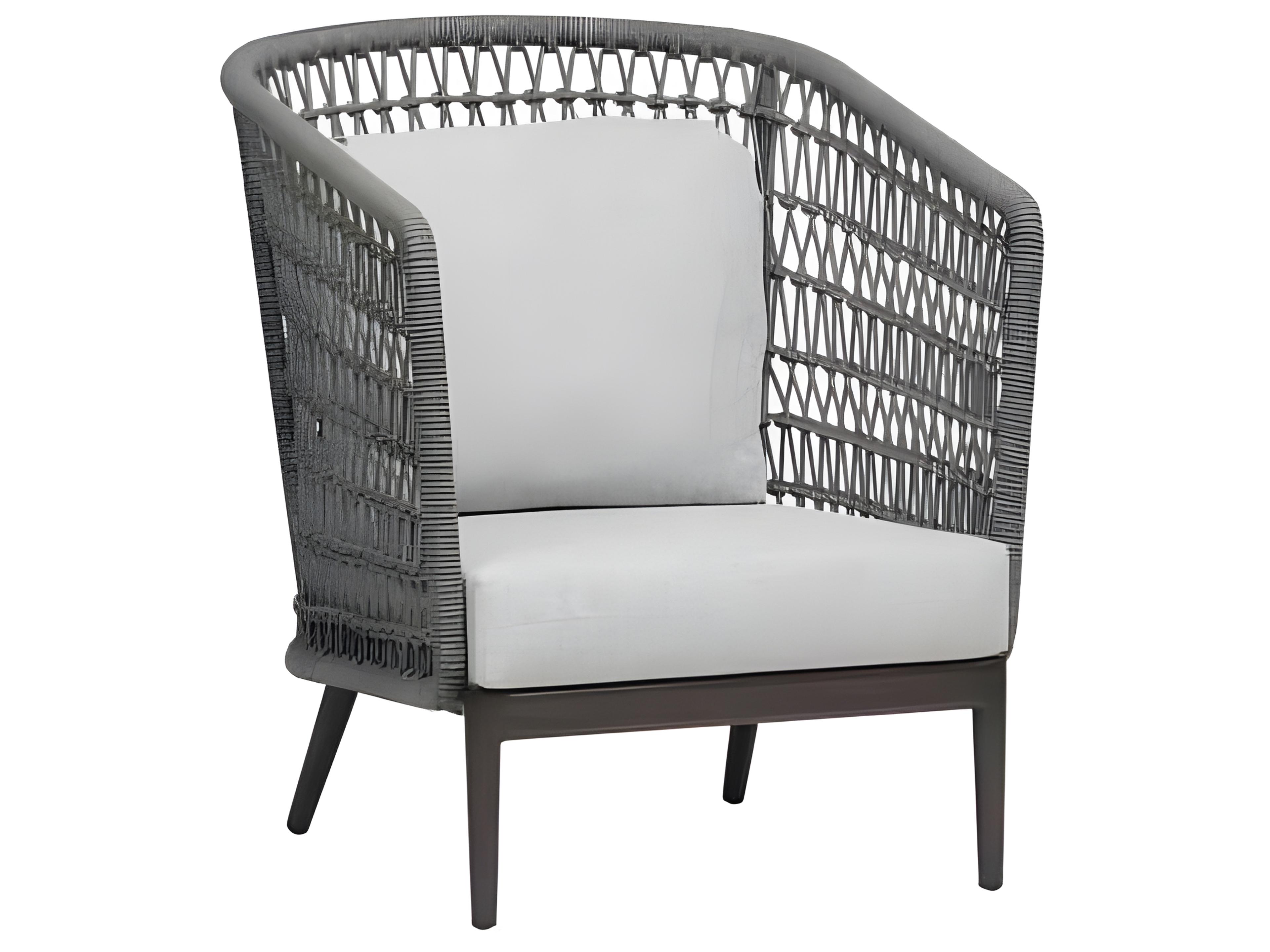 Poinciana Silver Ash Grey Aluminum Cushion Lounge Chair