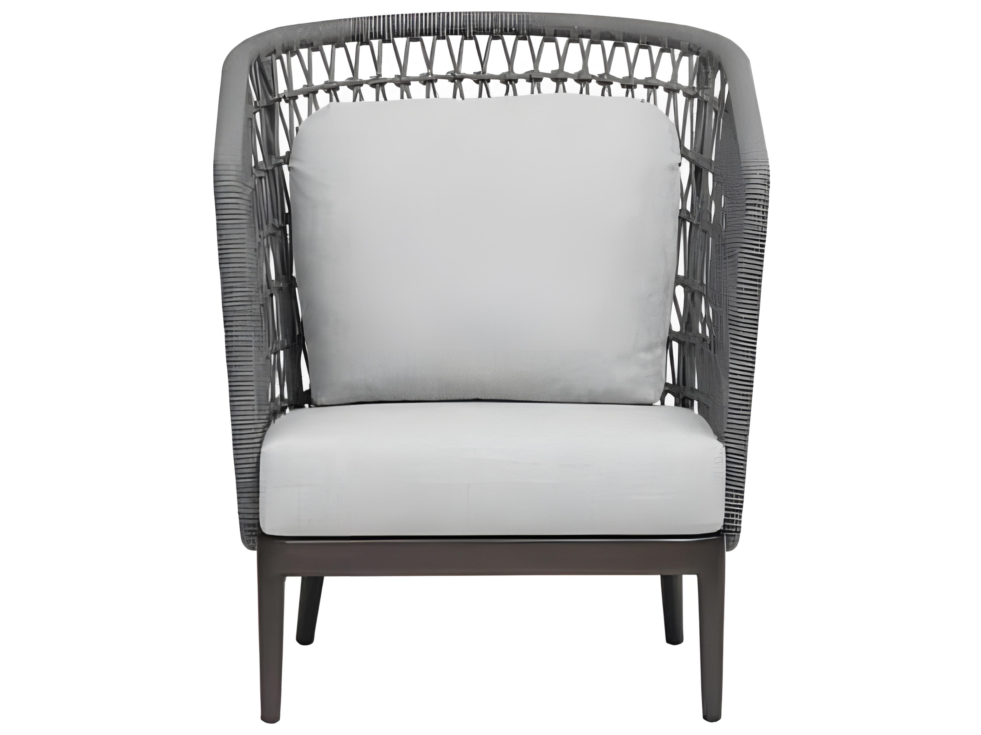 Ratana Poinciana Silver Ash Grey Aluminum Cushion Lounge Chair