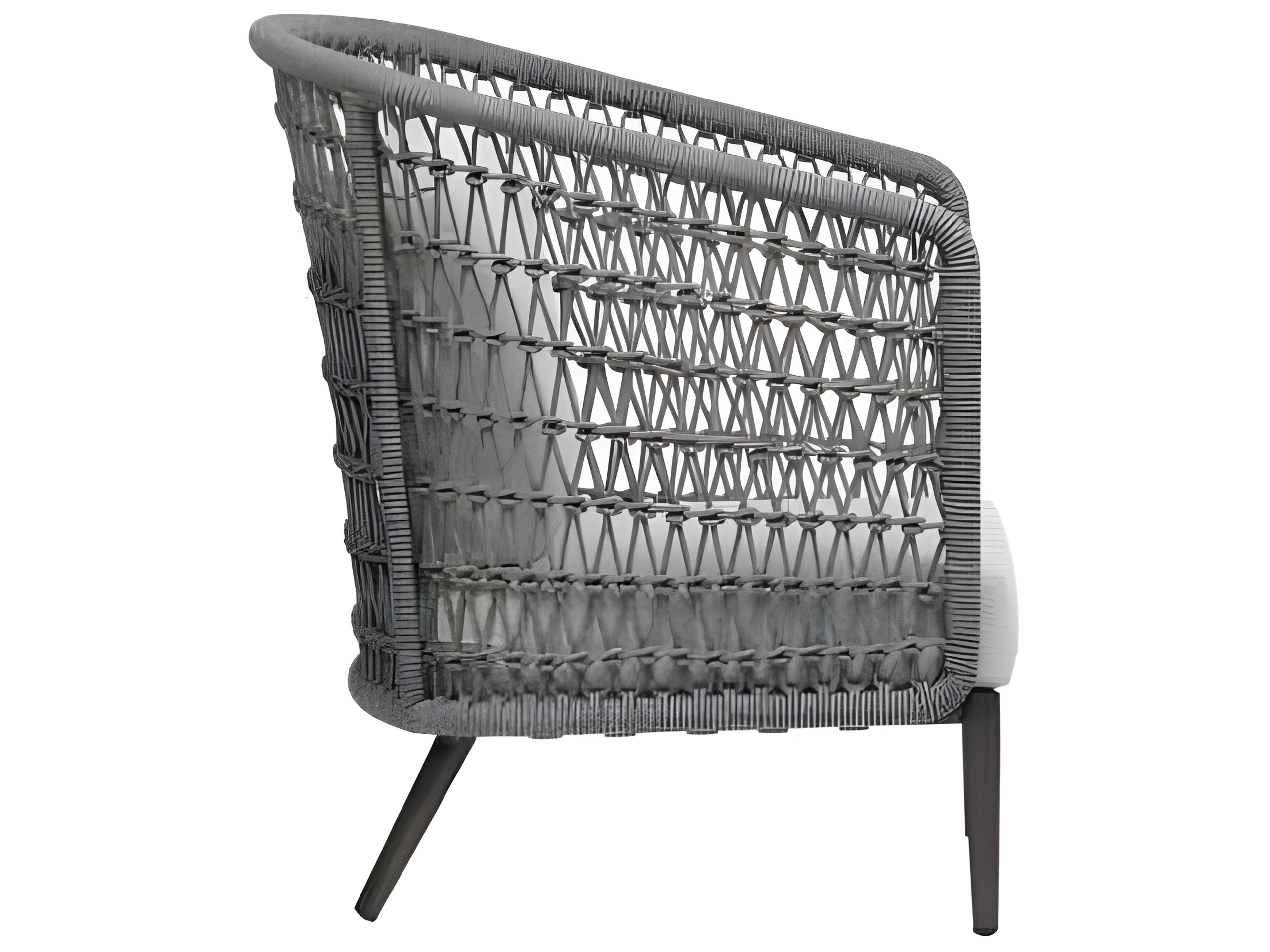 Ratana Poinciana Silver Ash Grey Aluminum Cushion Lounge Chair
