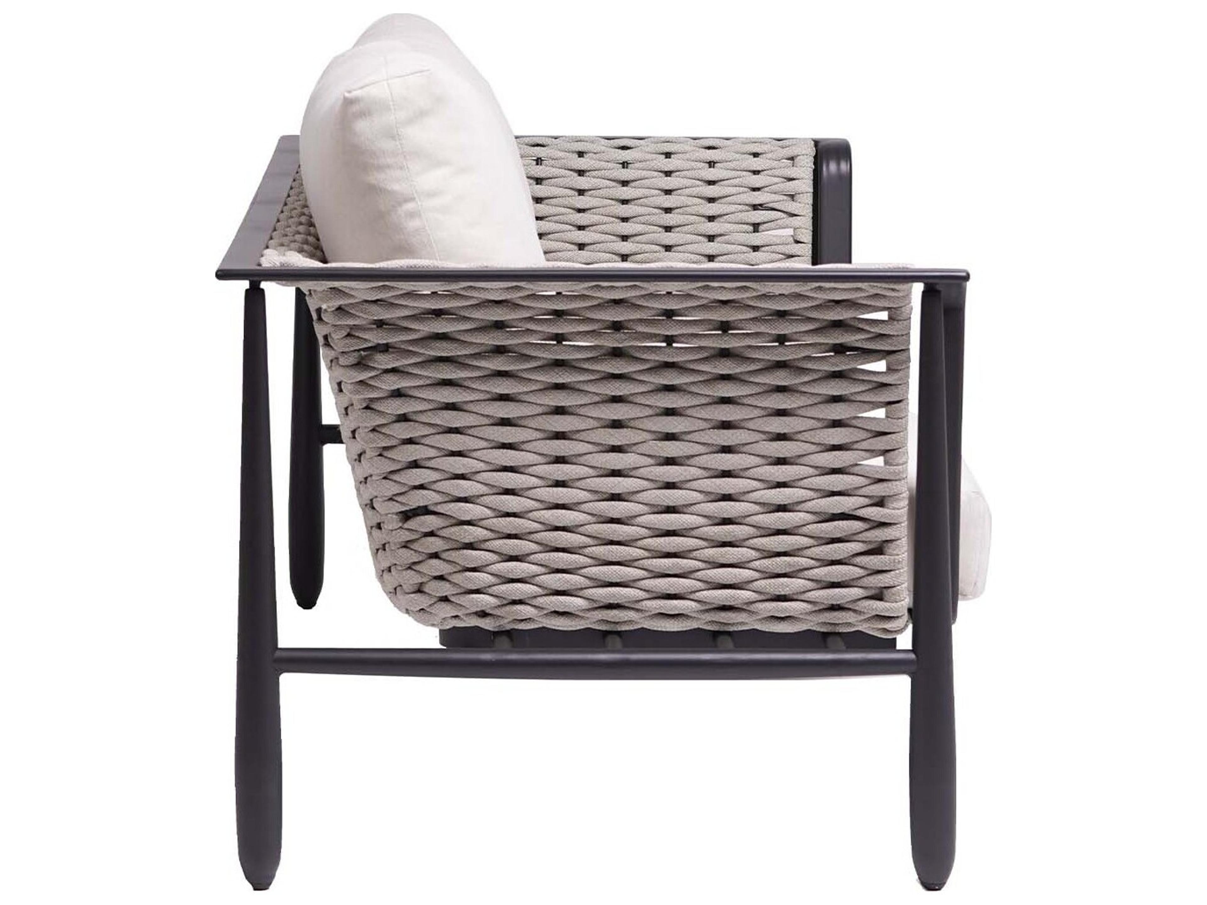 Ratana Diva Silver Graphite Aluminum Cushion Sofa