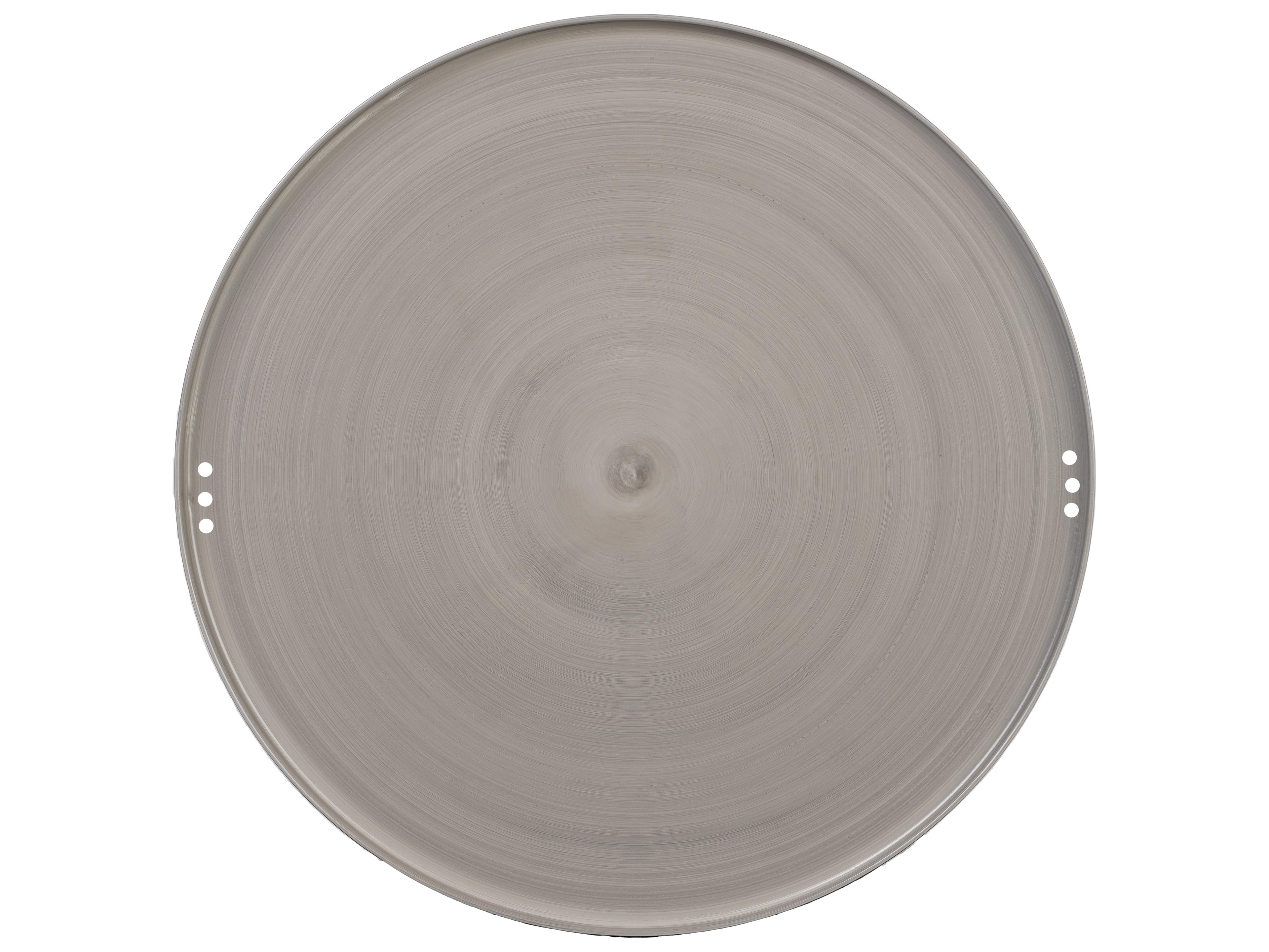 Ratana Diva Silver Graphite Base Aluminum Round Coffee Table