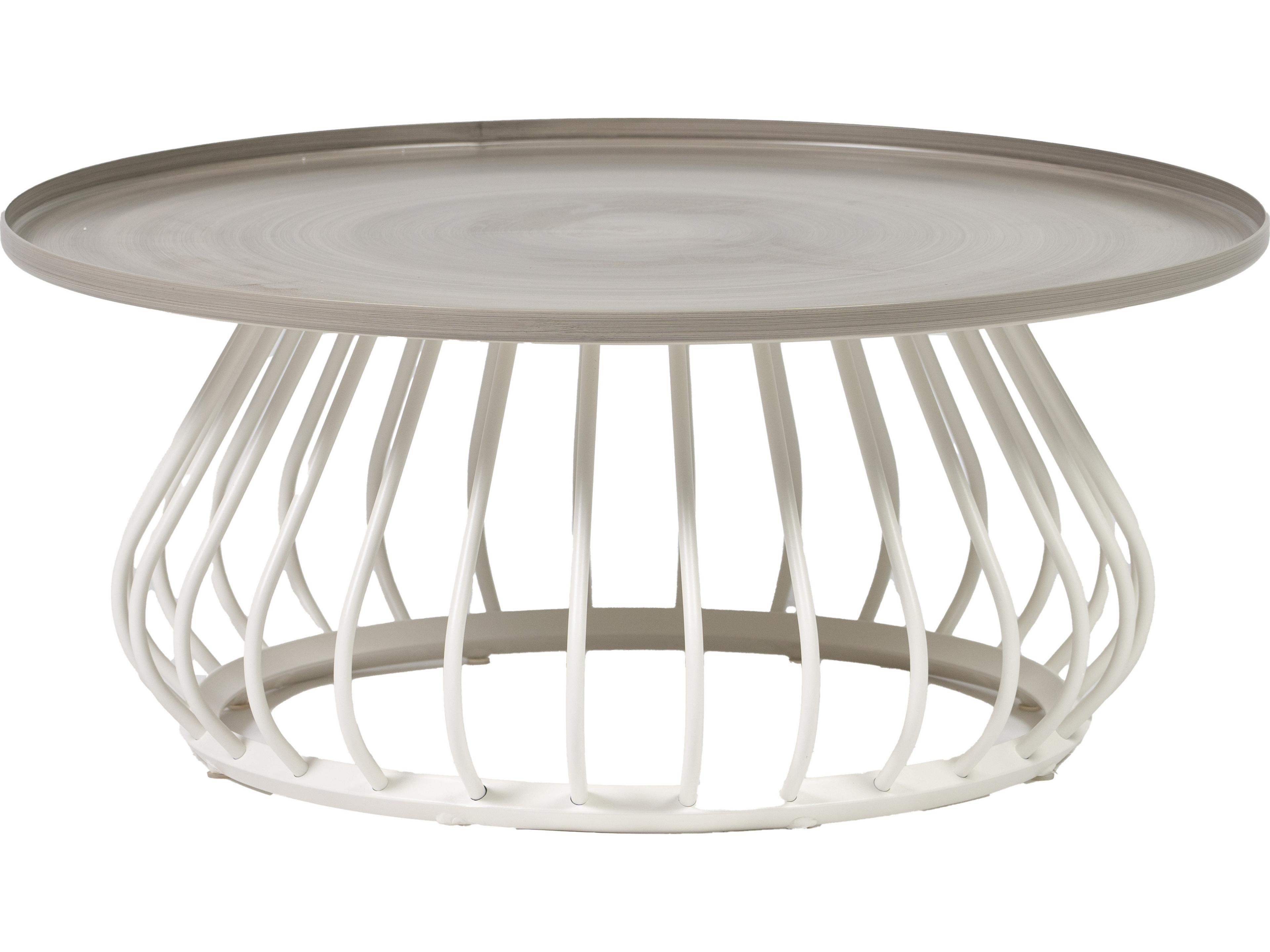 Ratana Diva Silver Snow Base Aluminum Round Coffee Table
