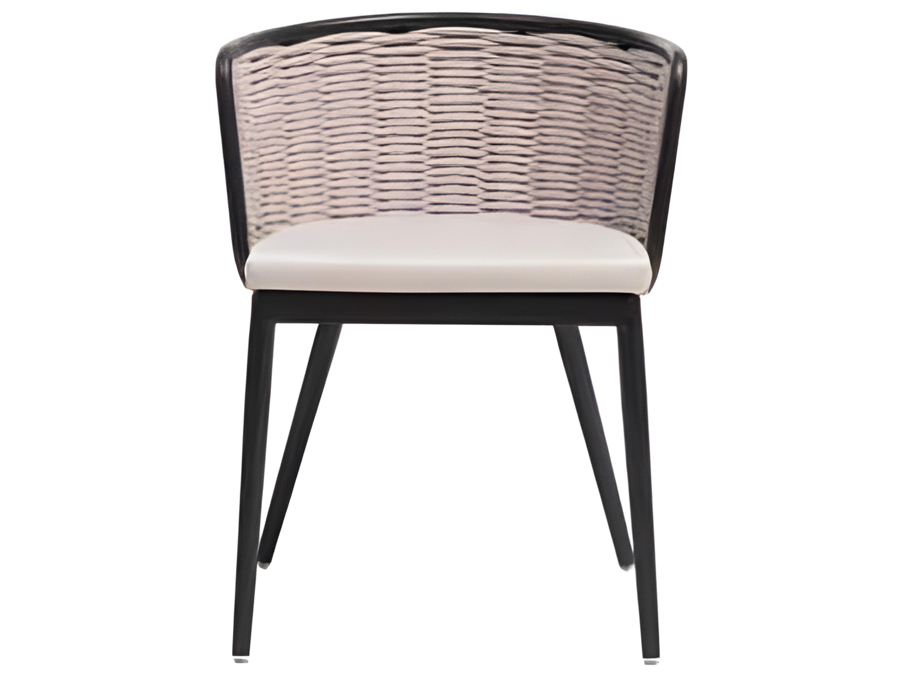 Ratana Diva Silver Graphite Aluminum Cushion Dining Chair
