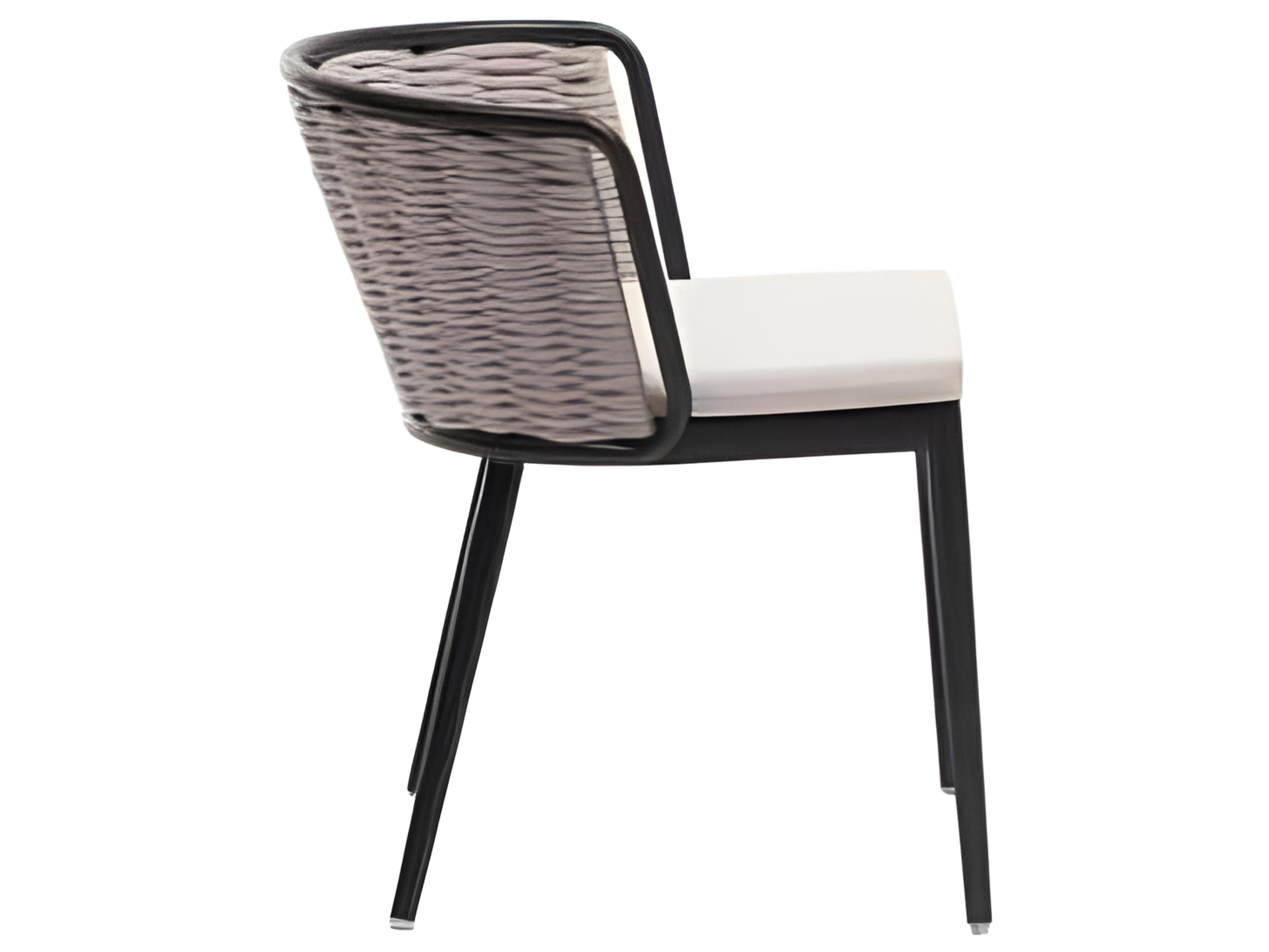 Ratana Diva Silver Graphite Aluminum Cushion Dining Chair