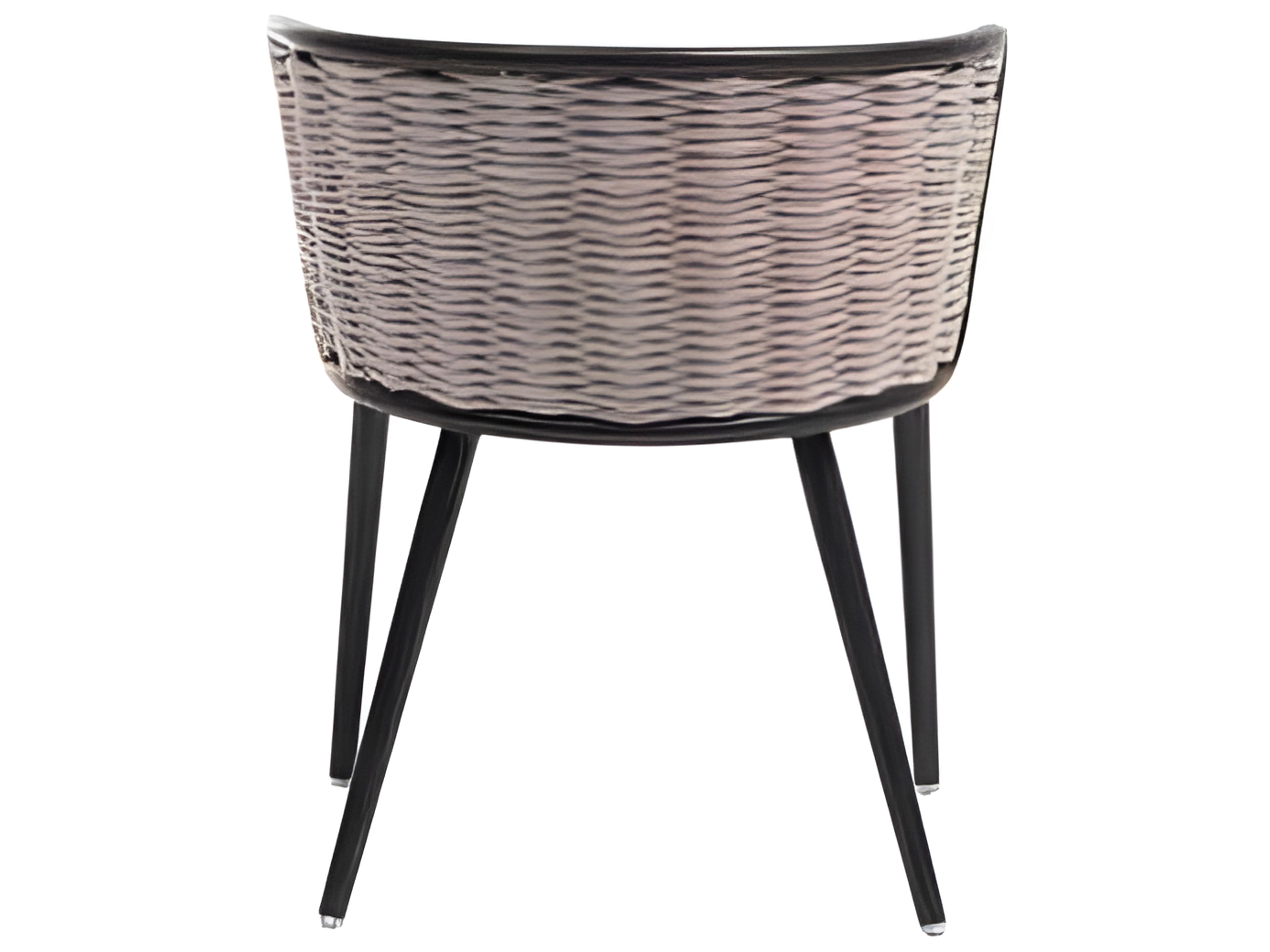 Ratana Diva Silver Graphite Aluminum Cushion Dining Chair