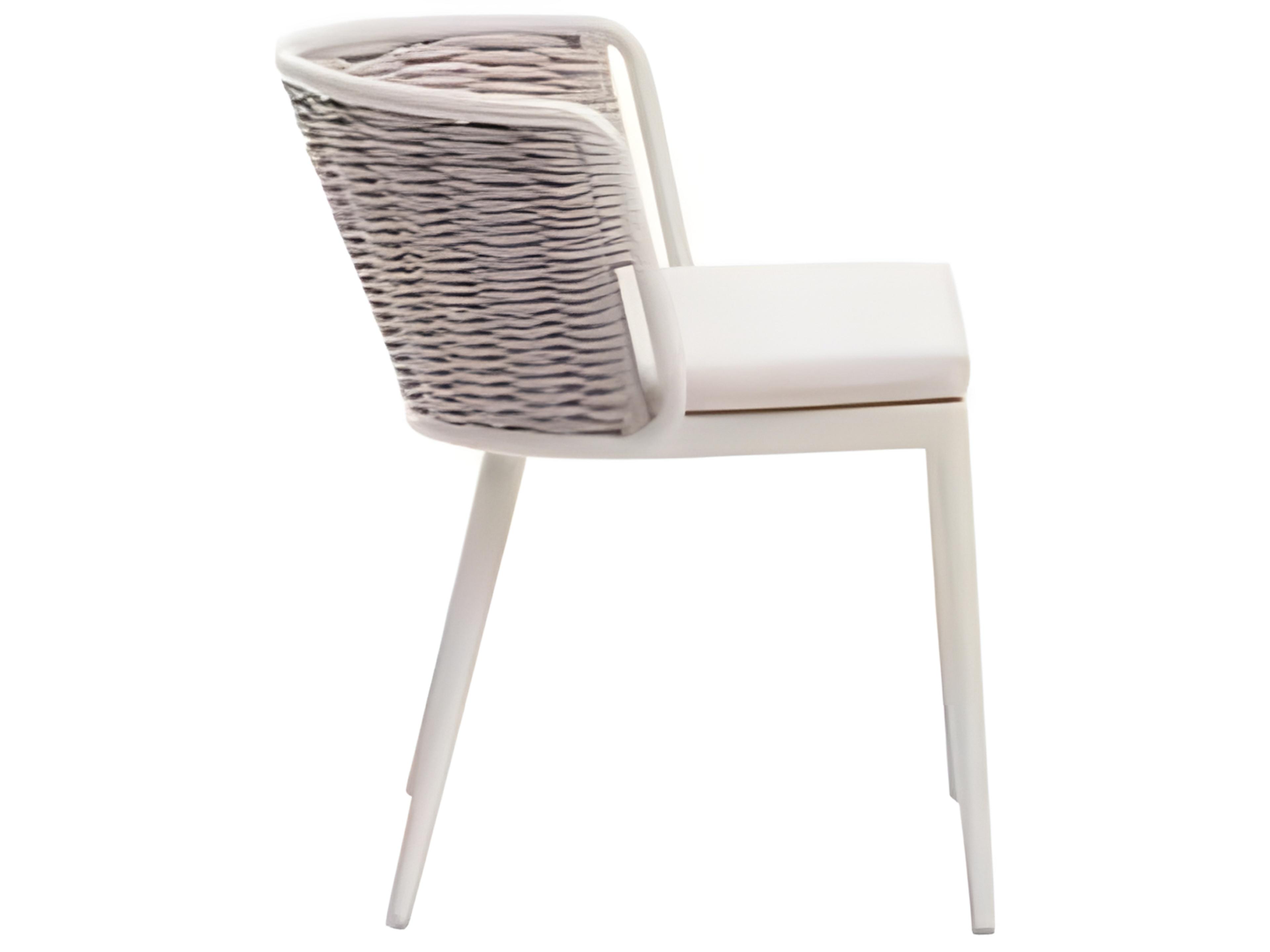 Ratana Diva Silver Snow Aluminum Cushion Dining Chair