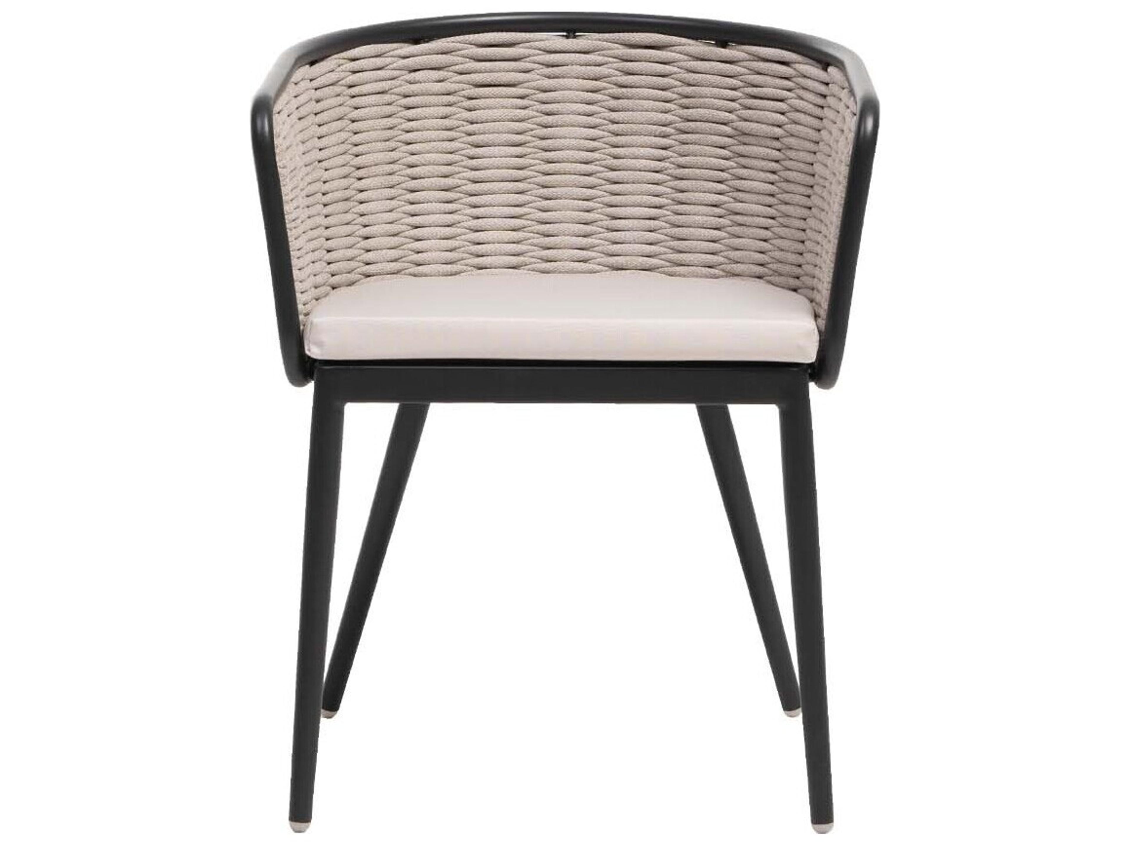 Diva Silver Graphite Aluminum Cushion Dining Chair