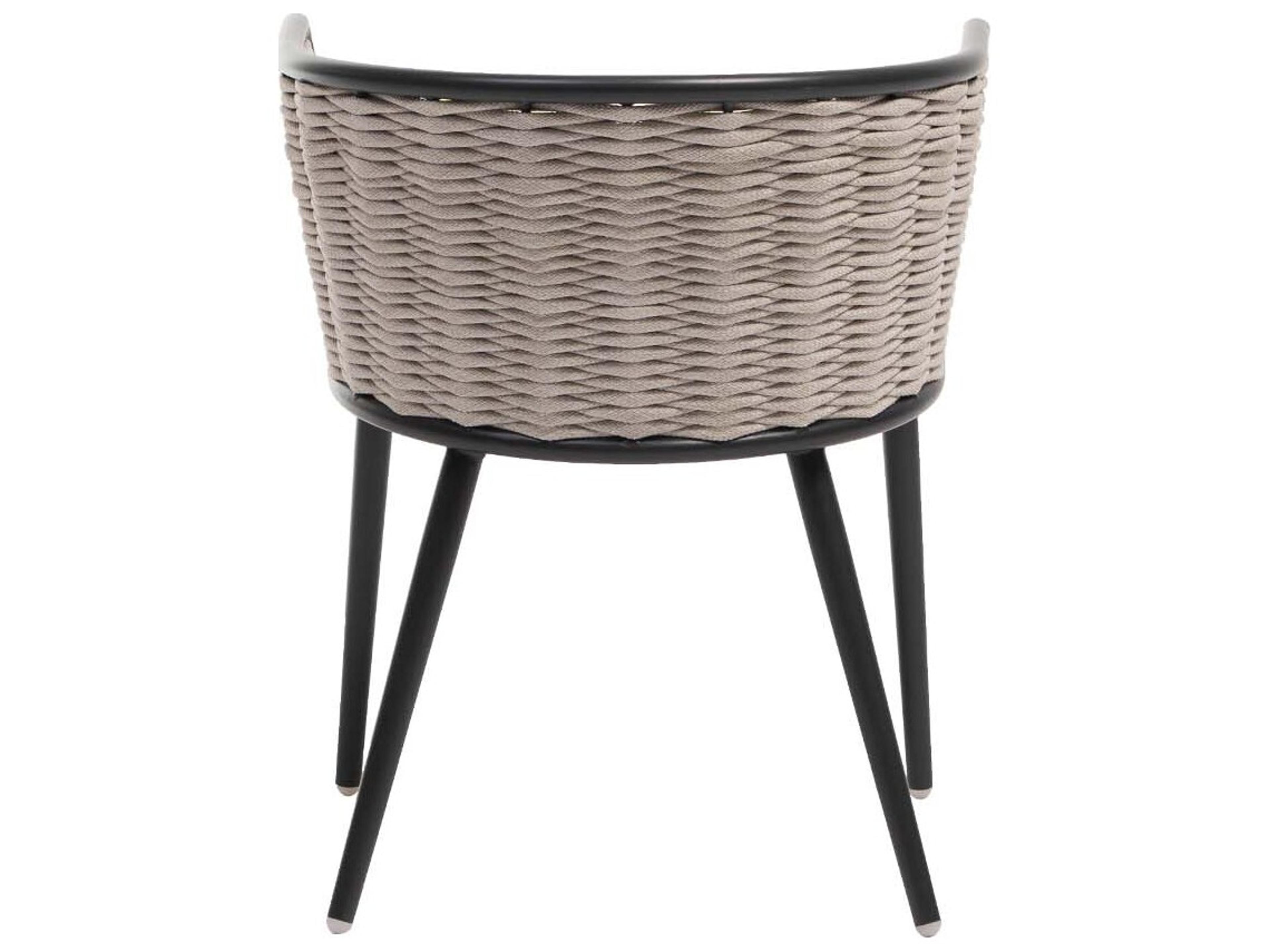 Ratana Diva Silver Graphite Aluminum Cushion Dining Chair