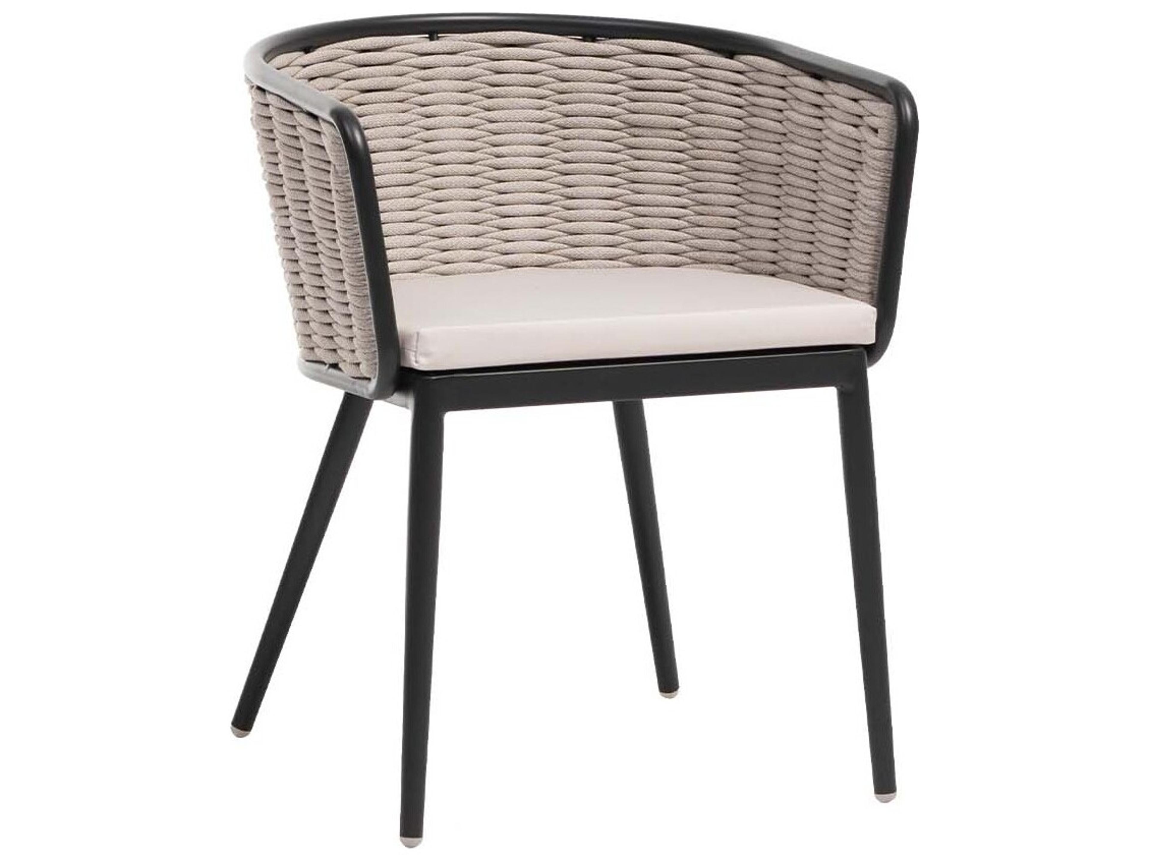 Ratana Diva Silver Graphite Aluminum Cushion Dining Chair