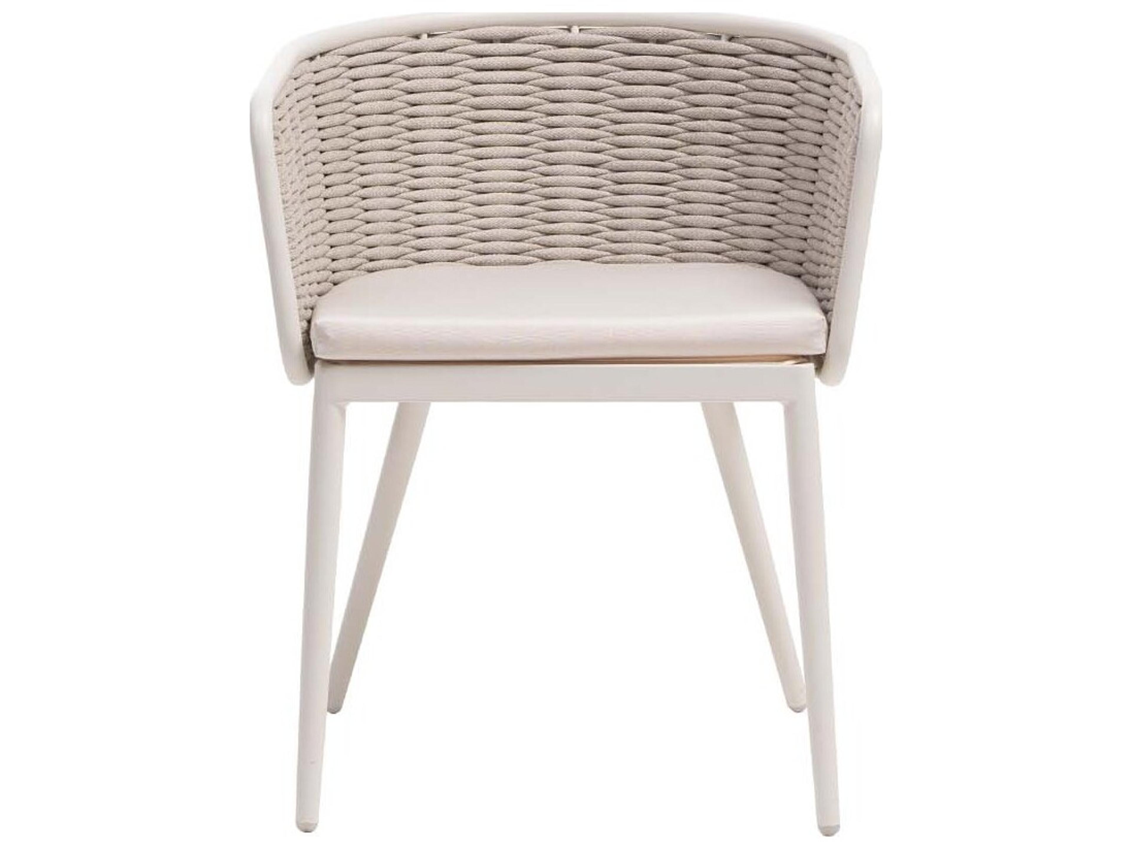 Ratana Diva Silver Snow Aluminum Cushion Dining Chair