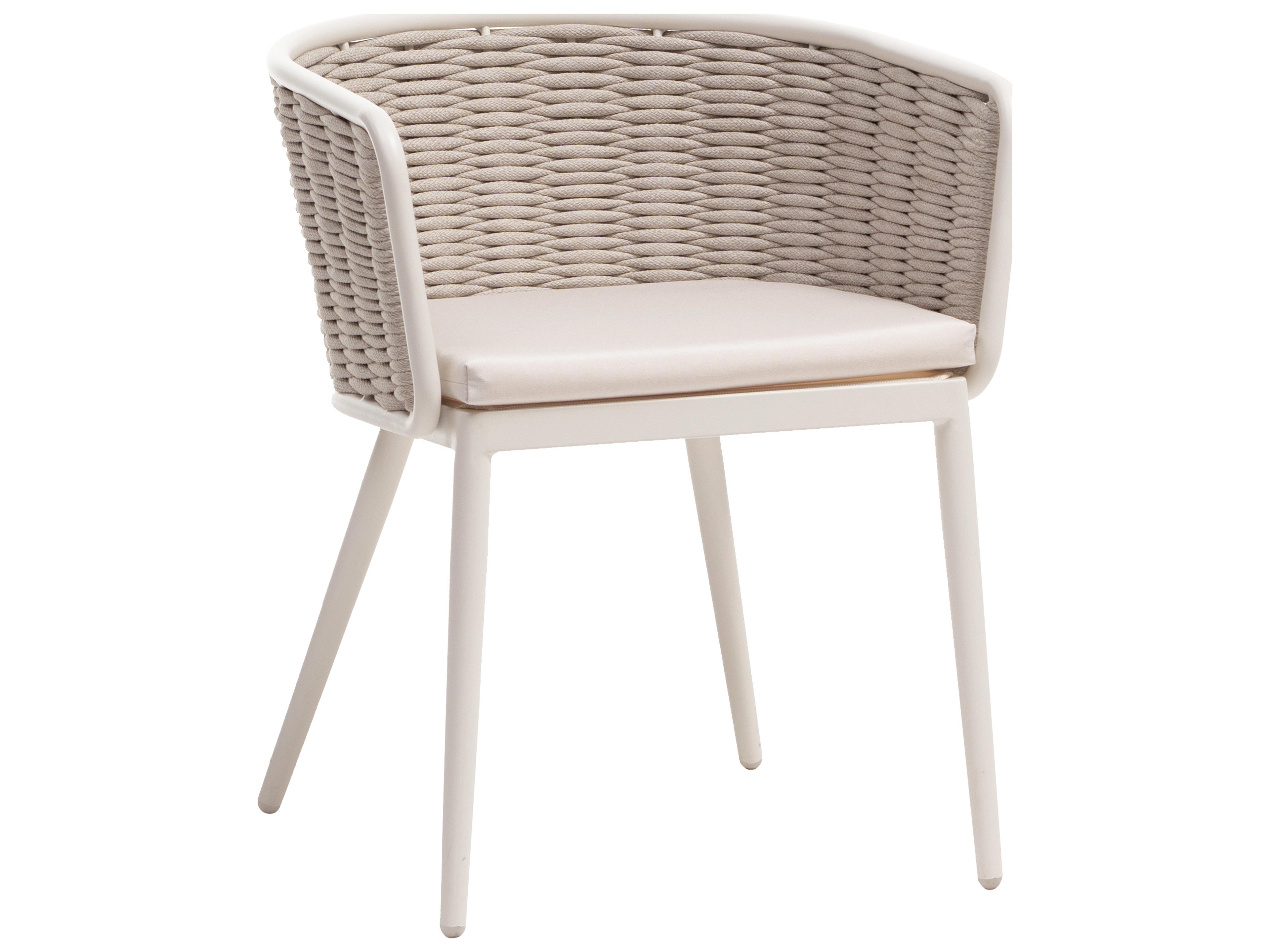 Ratana Diva Silver Snow Aluminum Cushion Dining Chair