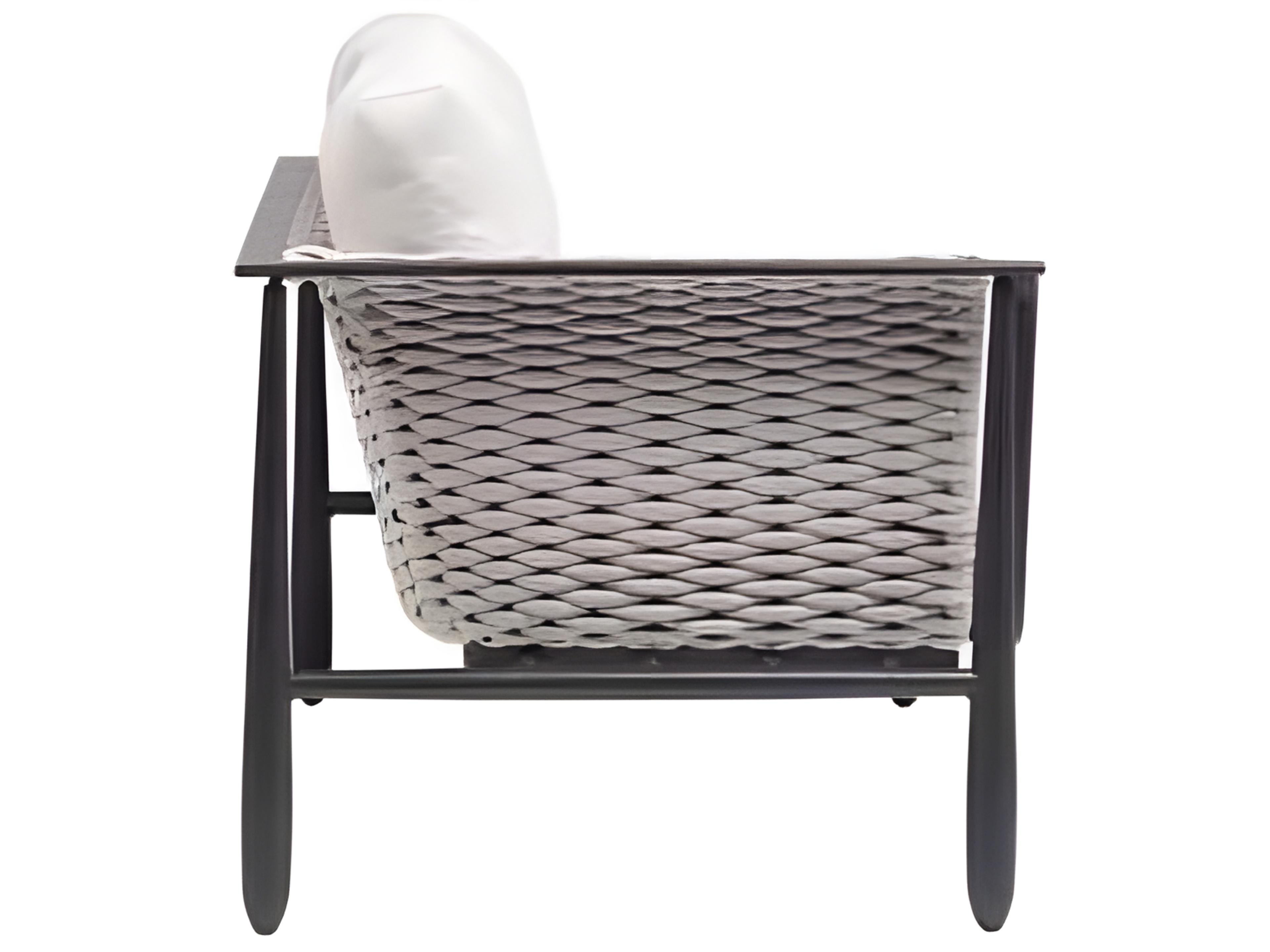 Ratana Diva Silver Graphite Aluminum Cushion Loveseat