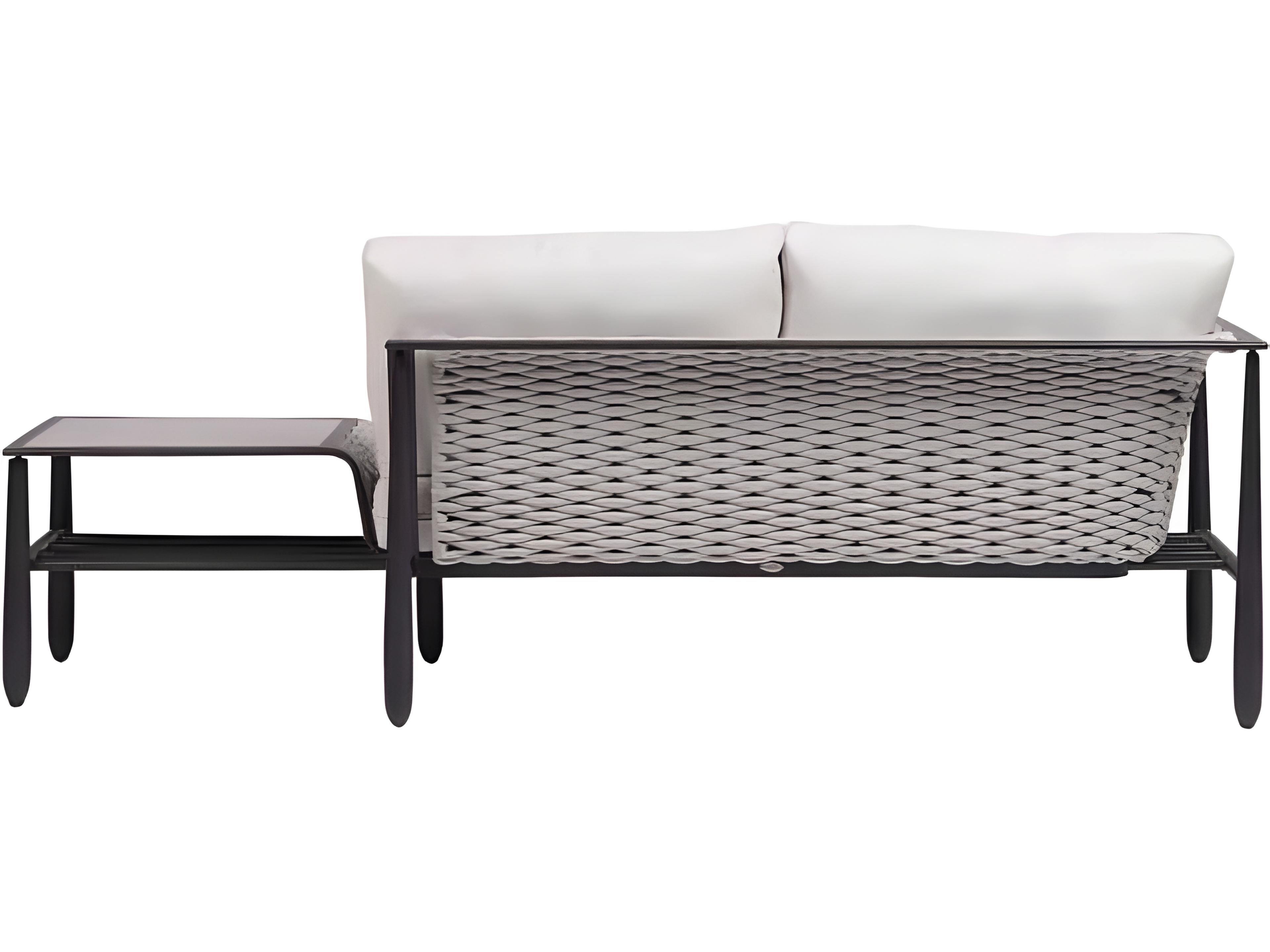 Ratana Diva Silver Graphite Aluminum Cushion Loveseat