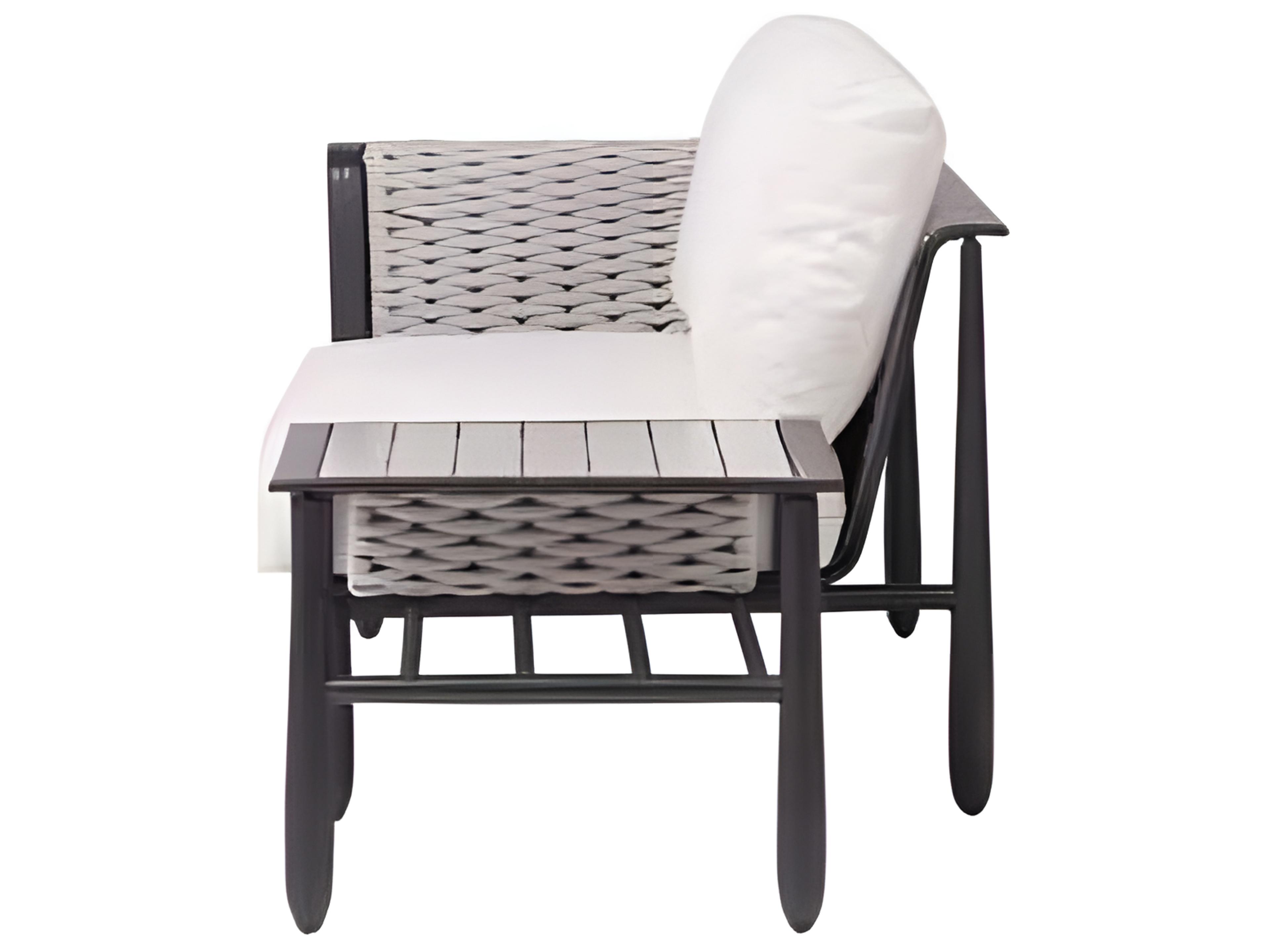 Ratana Diva Silver Graphite Aluminum Cushion Loveseat