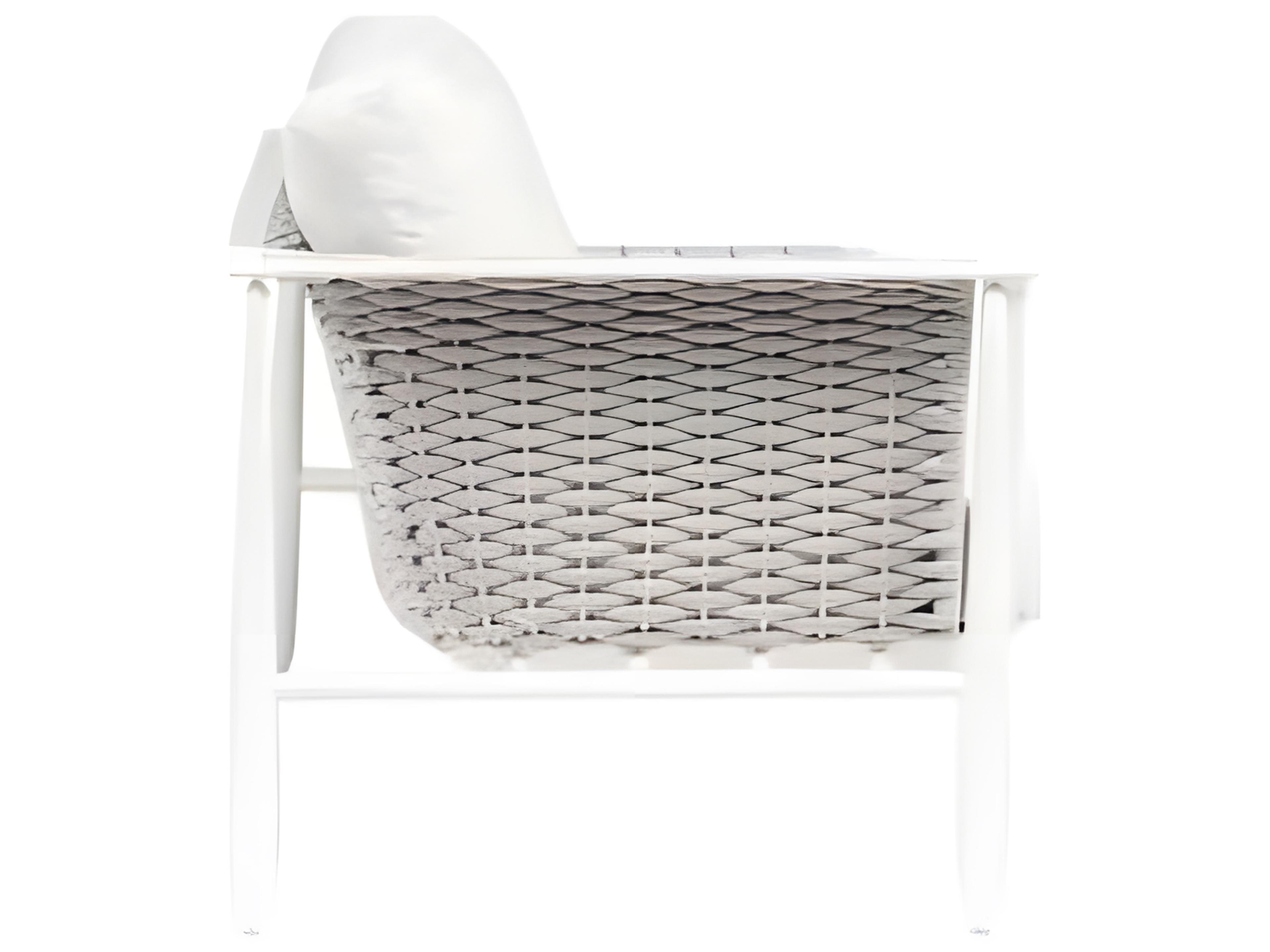 Ratana Diva Silver Snow Aluminum Cushion Loveseat