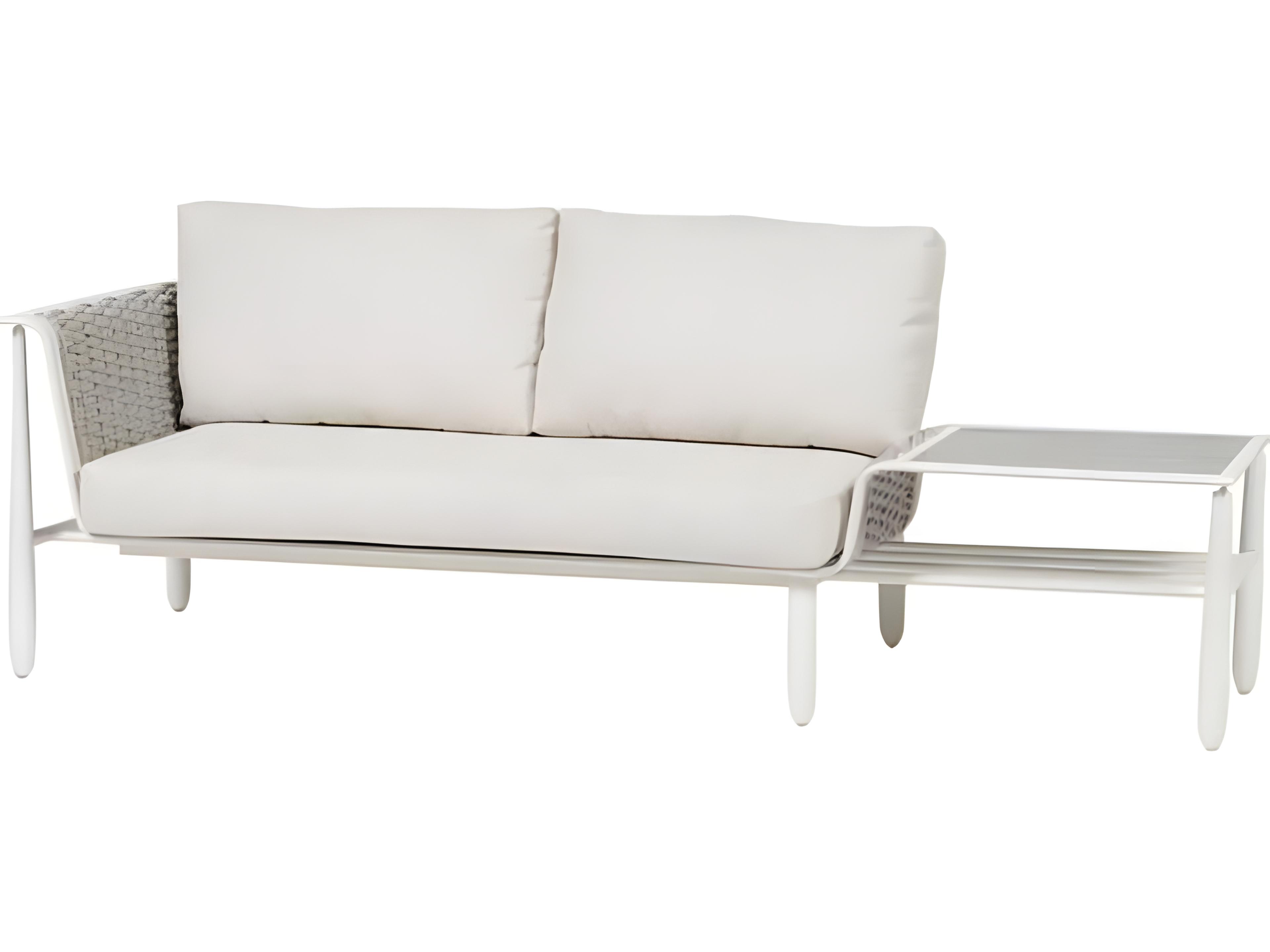 Ratana Diva Silver Snow Aluminum Cushion Loveseat