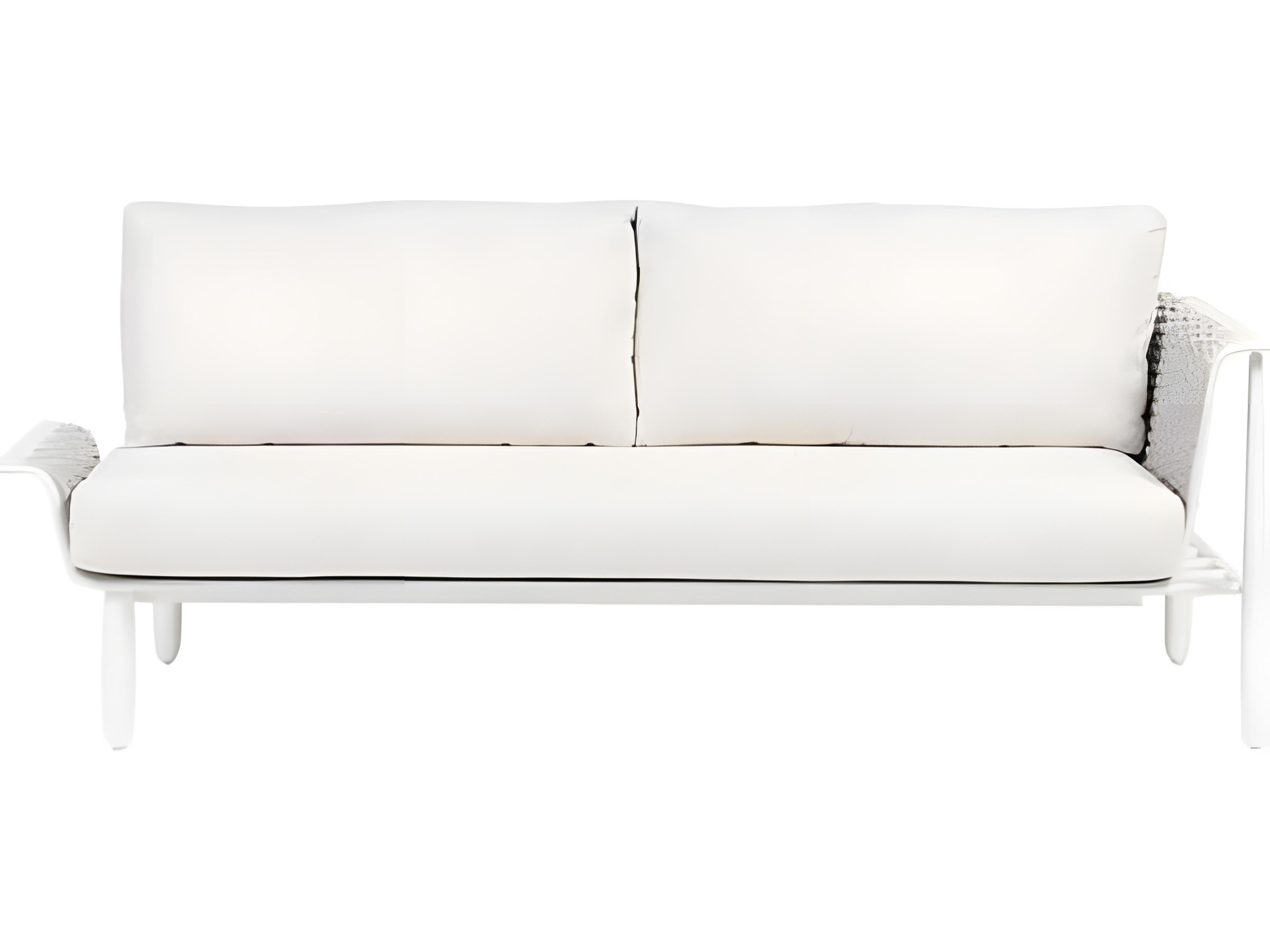 Ratana Diva Silver Snow Aluminum Cushion Loveseat