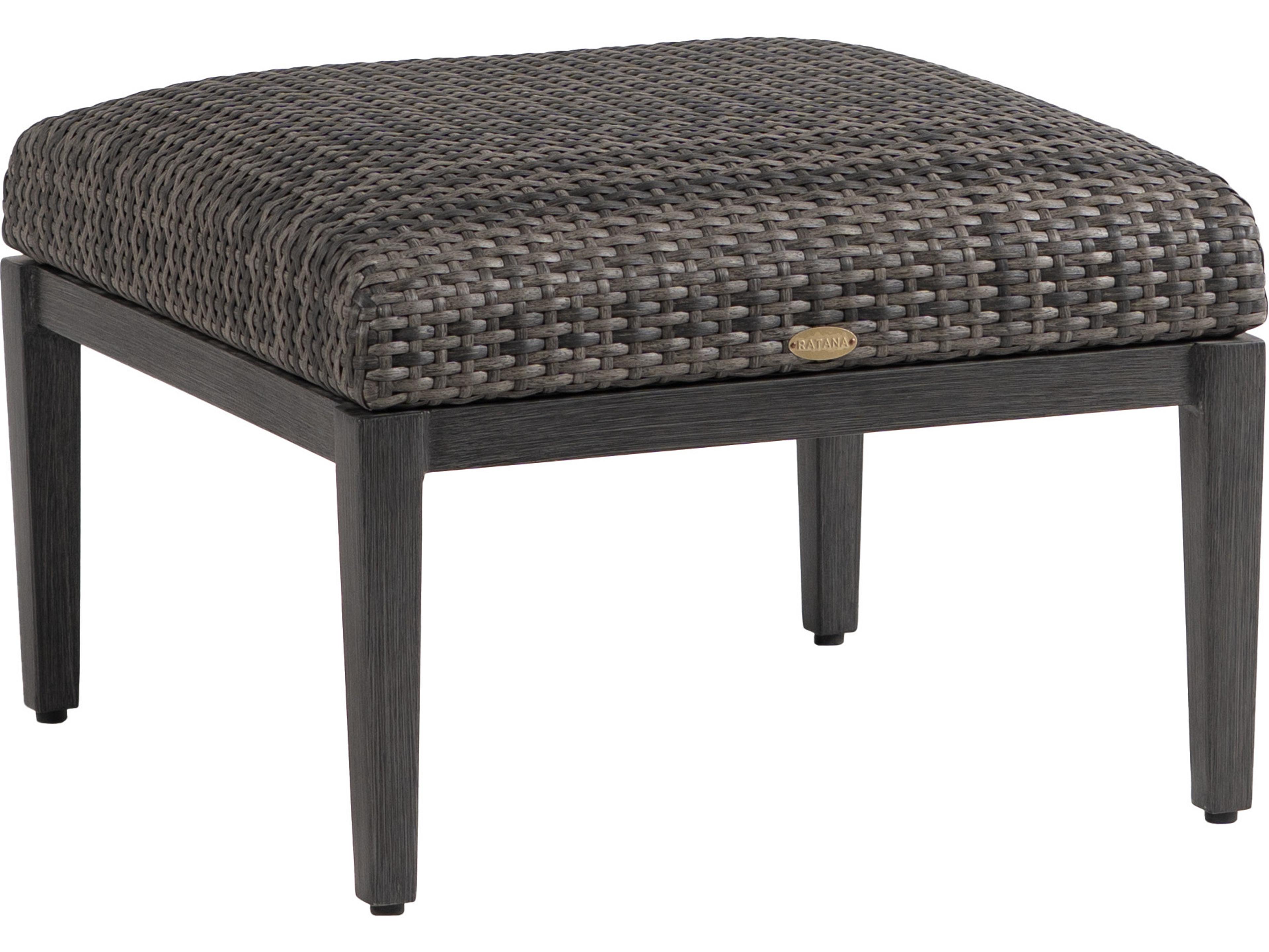 Cabo San Lucas Aluminum Wicker Ottoman