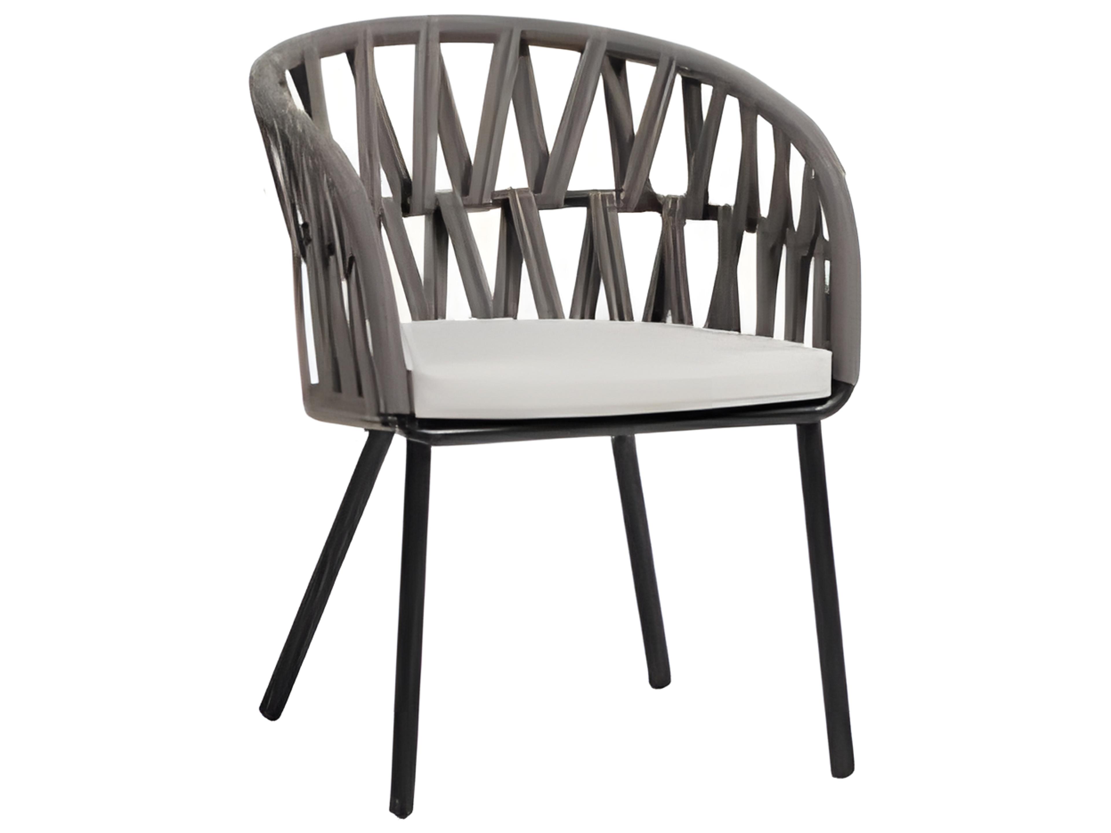 Hamptons Silver Diva Night Aluminum Cushion Dining Chair