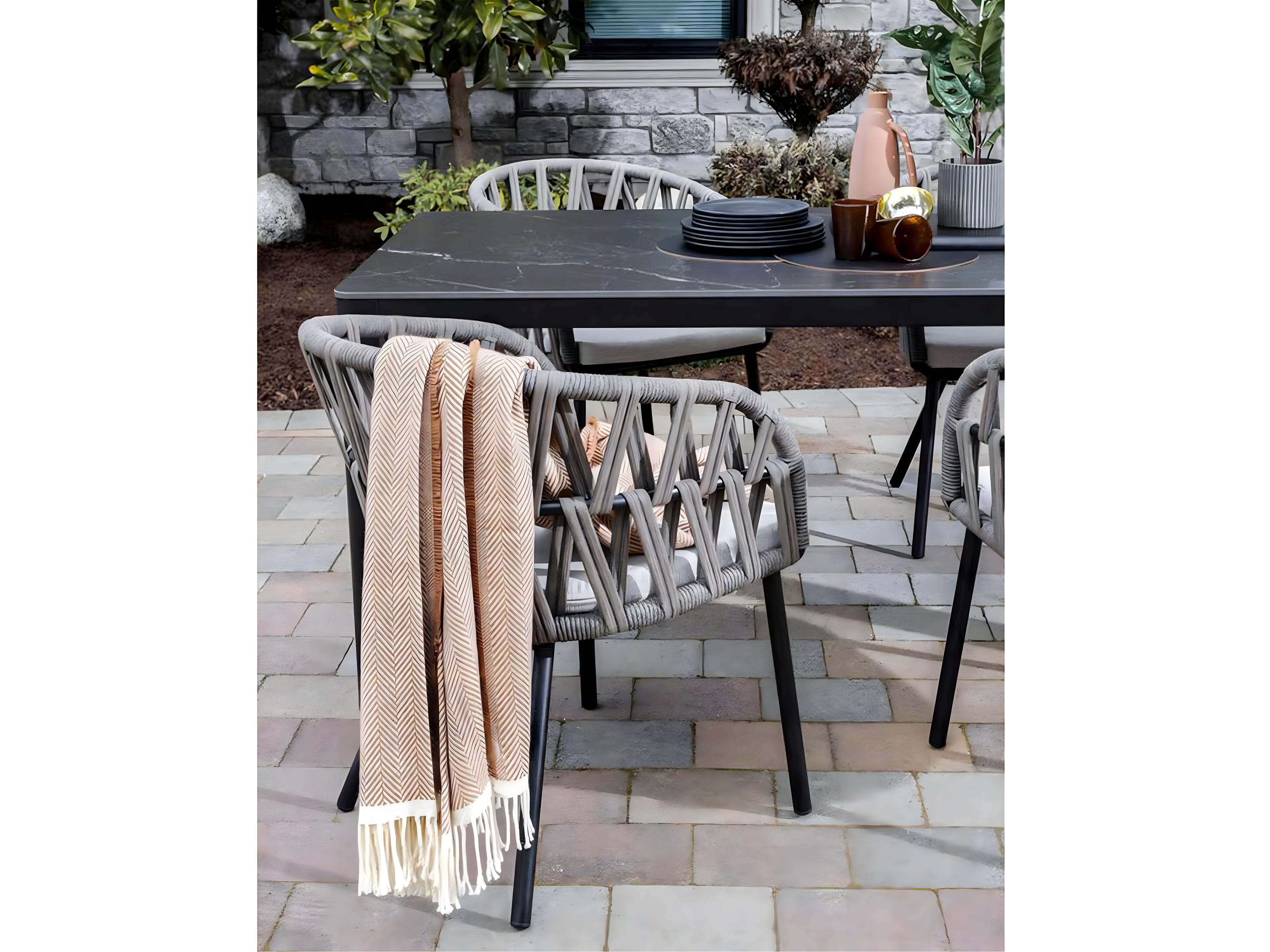 Ratana Hamptons Silver Diva Night Aluminum Cushion Dining Chair