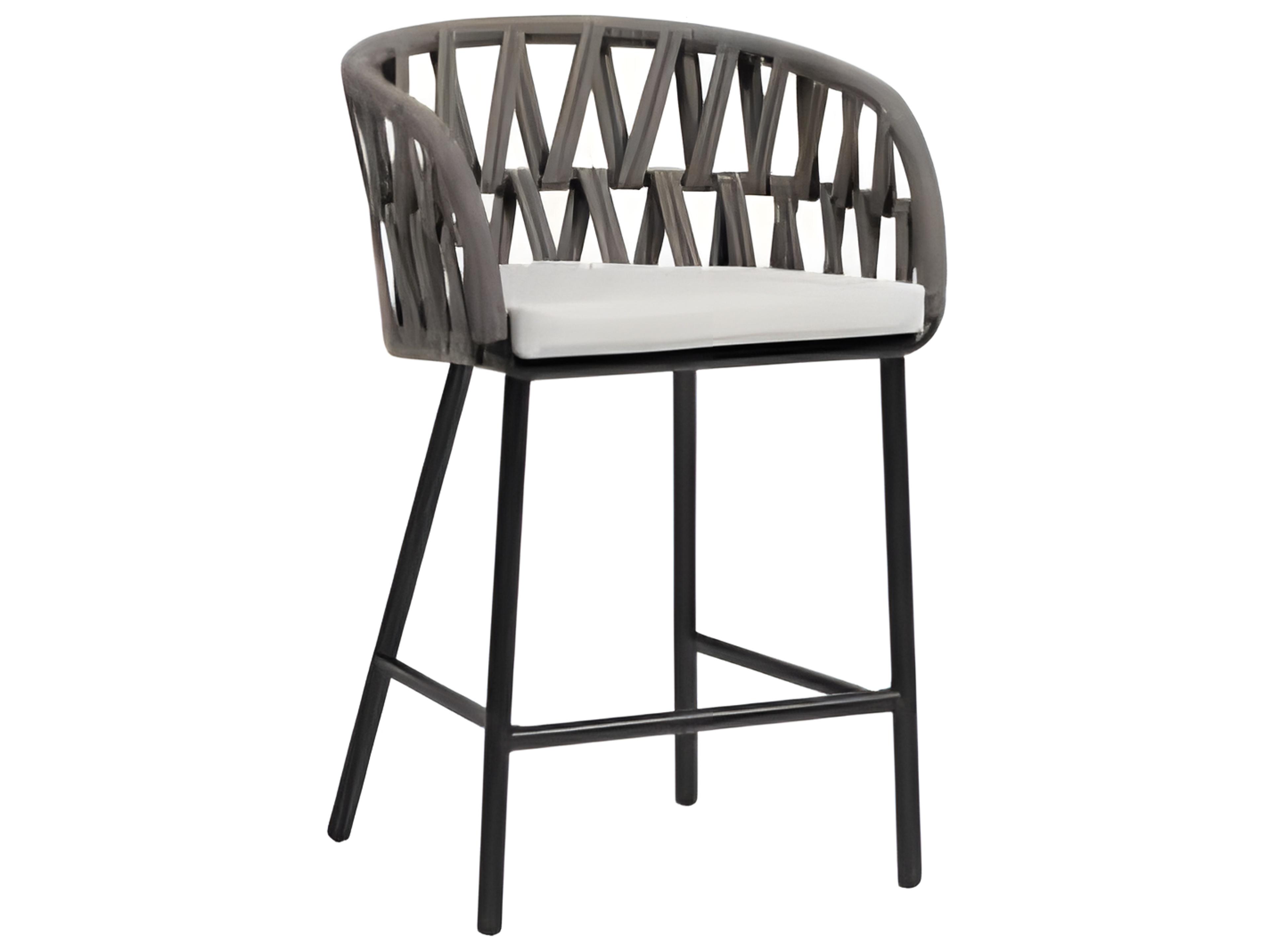 Hamptons Silver Diva Night Aluminum Cushion Counter Stool