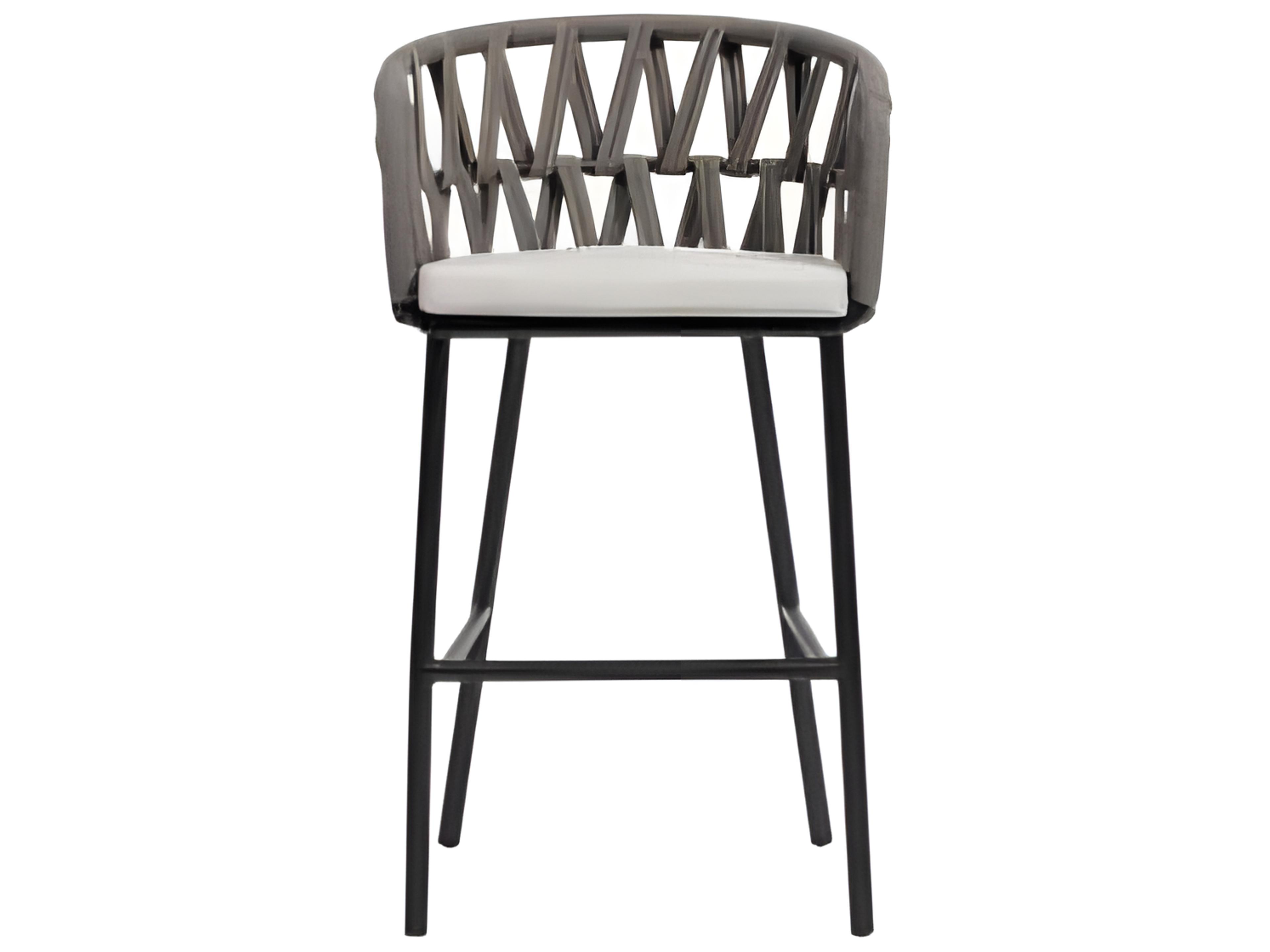 Ratana Hamptons Silver Diva Night Aluminum Cushion Bar Stool
