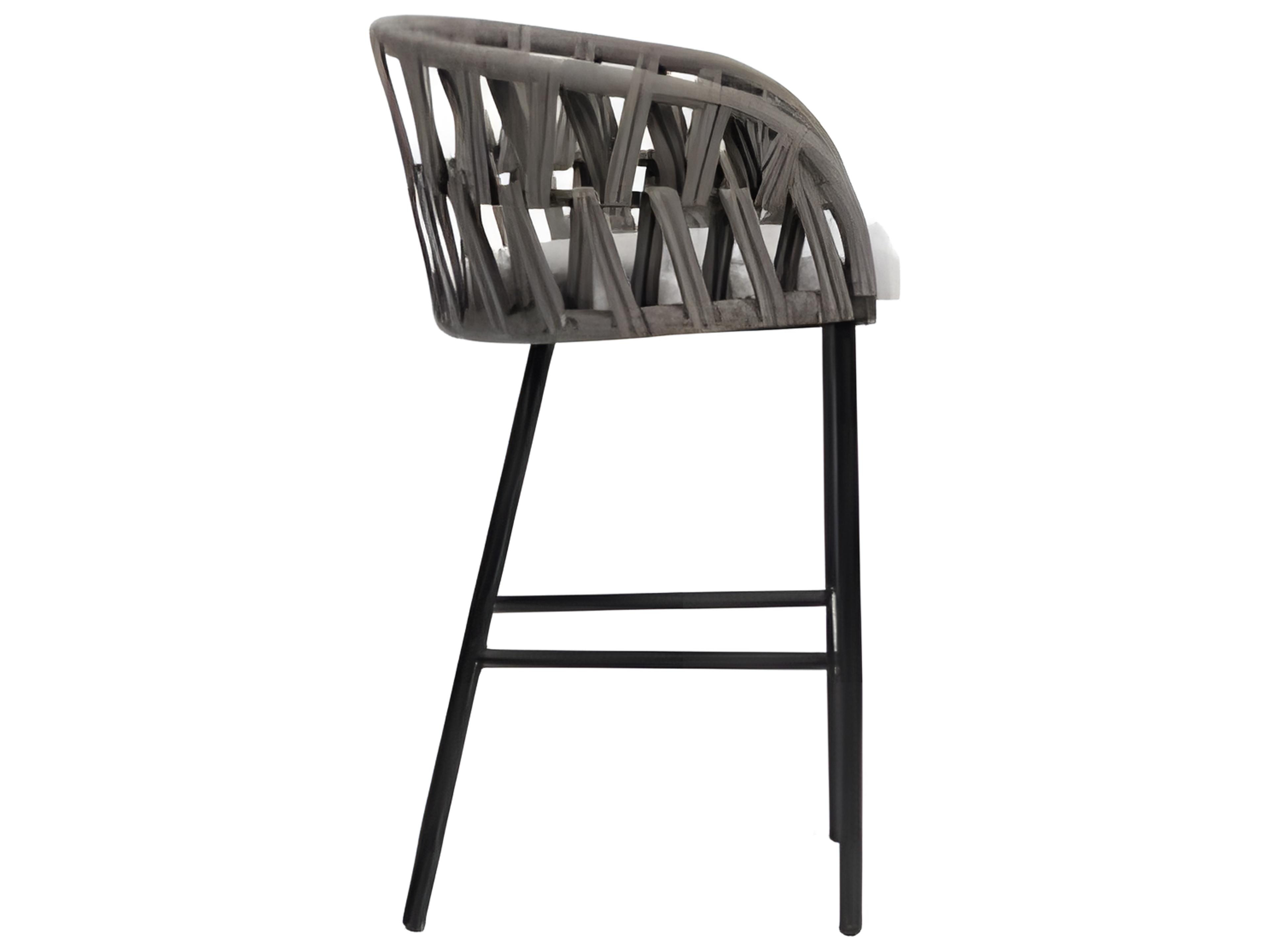 Ratana Hamptons Silver Diva Night Aluminum Cushion Bar Stool