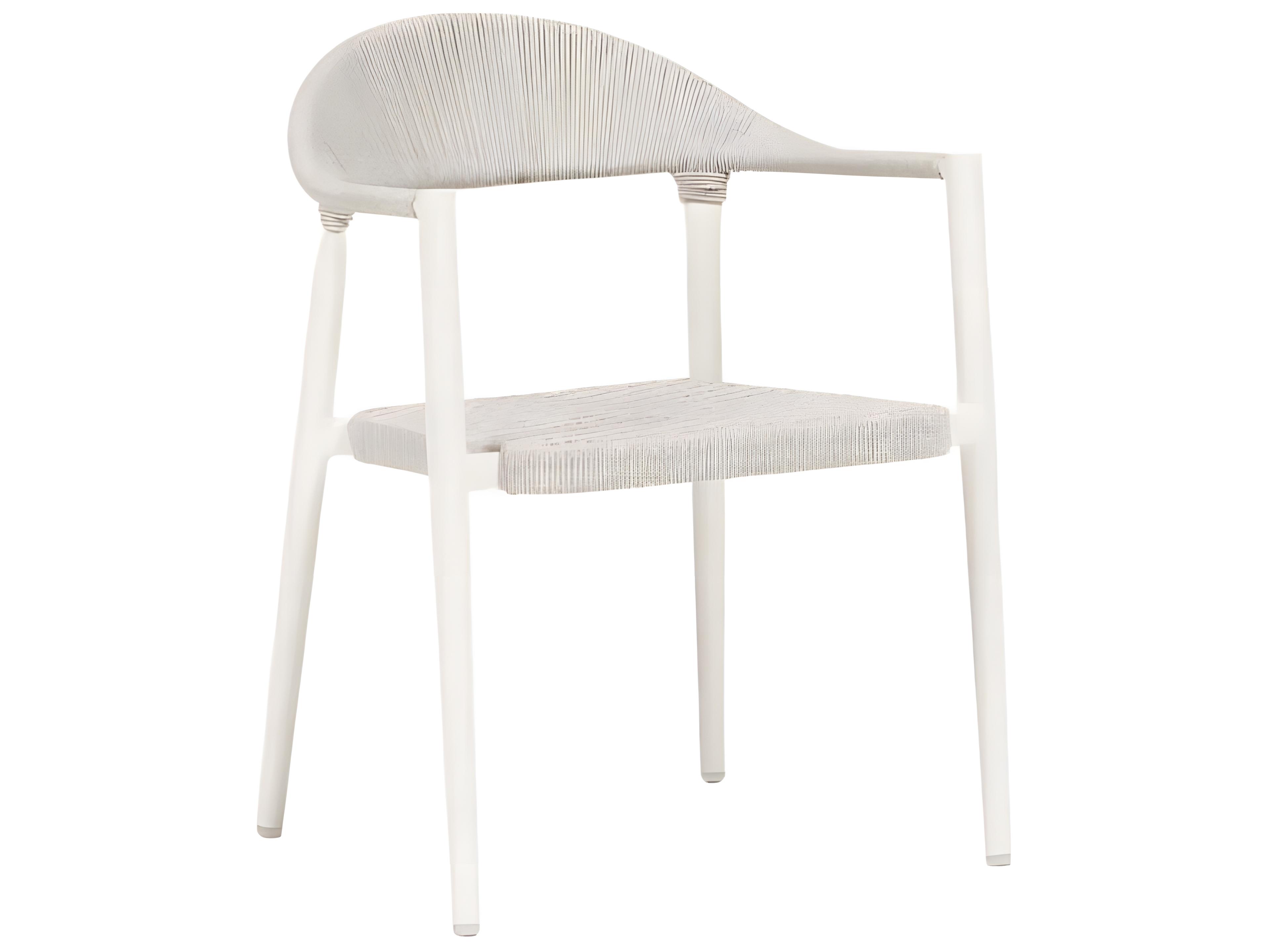 Ballina Silver White Aluminum Strap Dining Chair