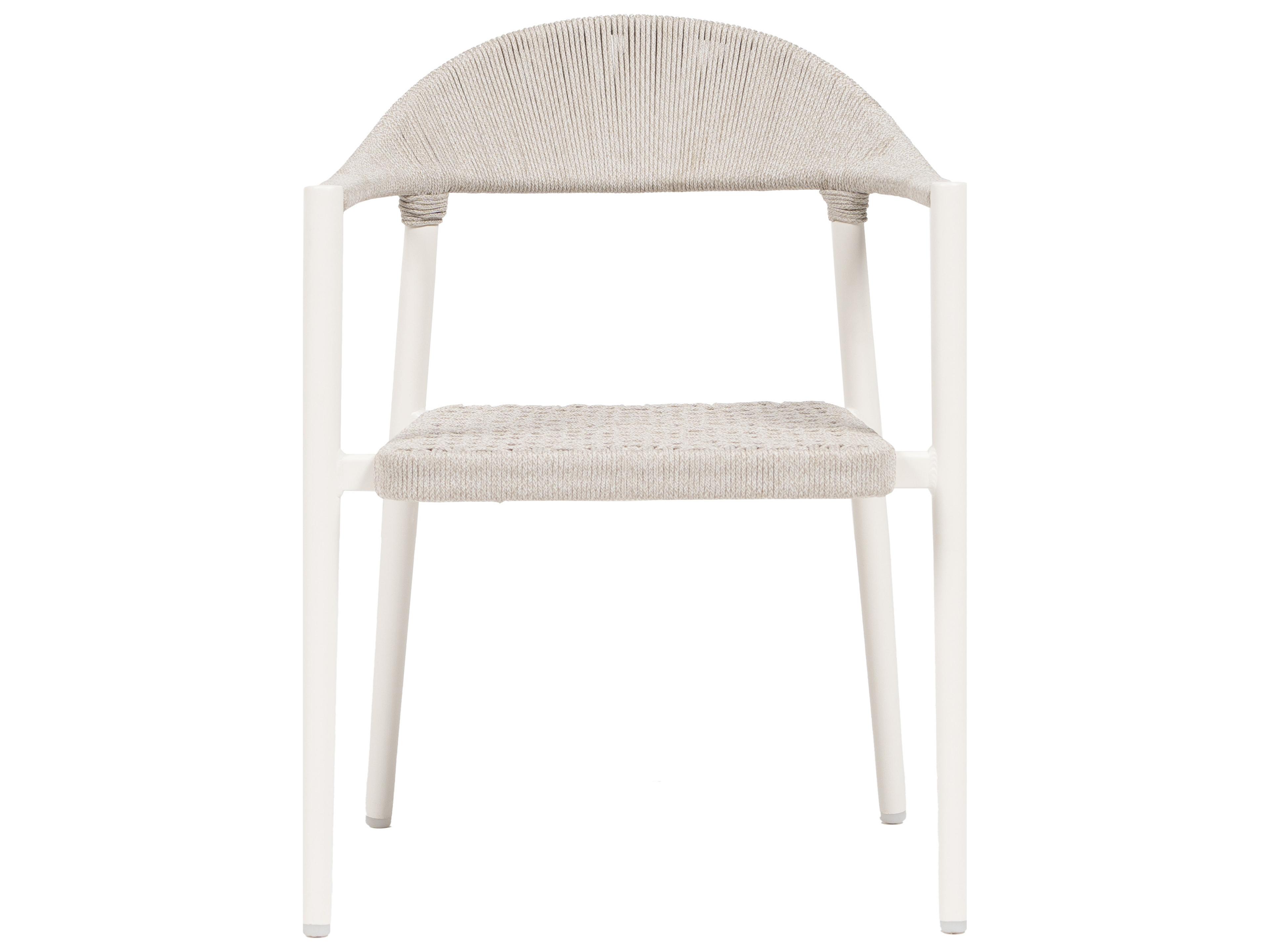 Ratana Ballina Silver White Aluminum Strap Dining Chair