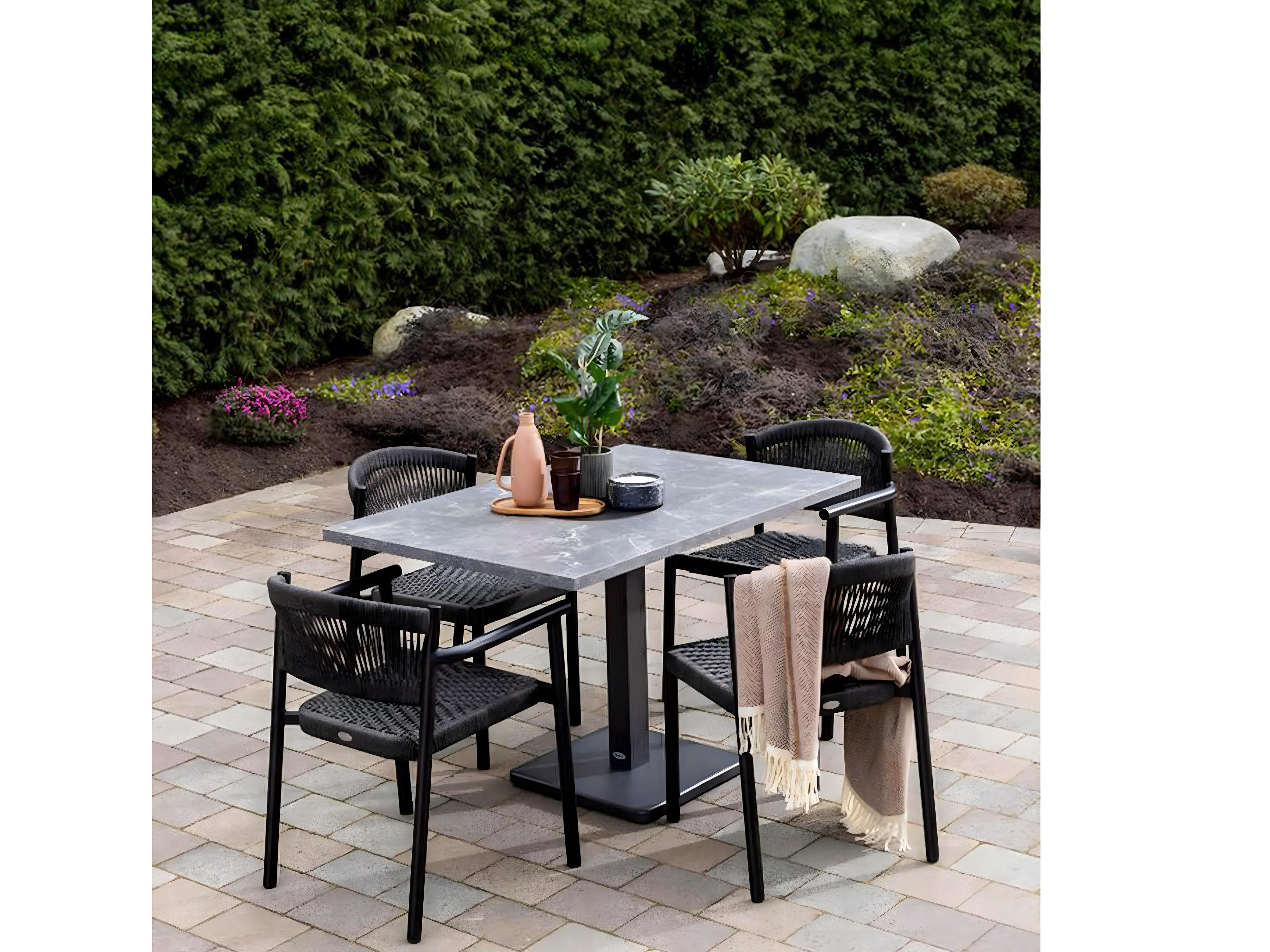 Ratana Naples Silver Diva Night Aluminum Strap Dining Chair