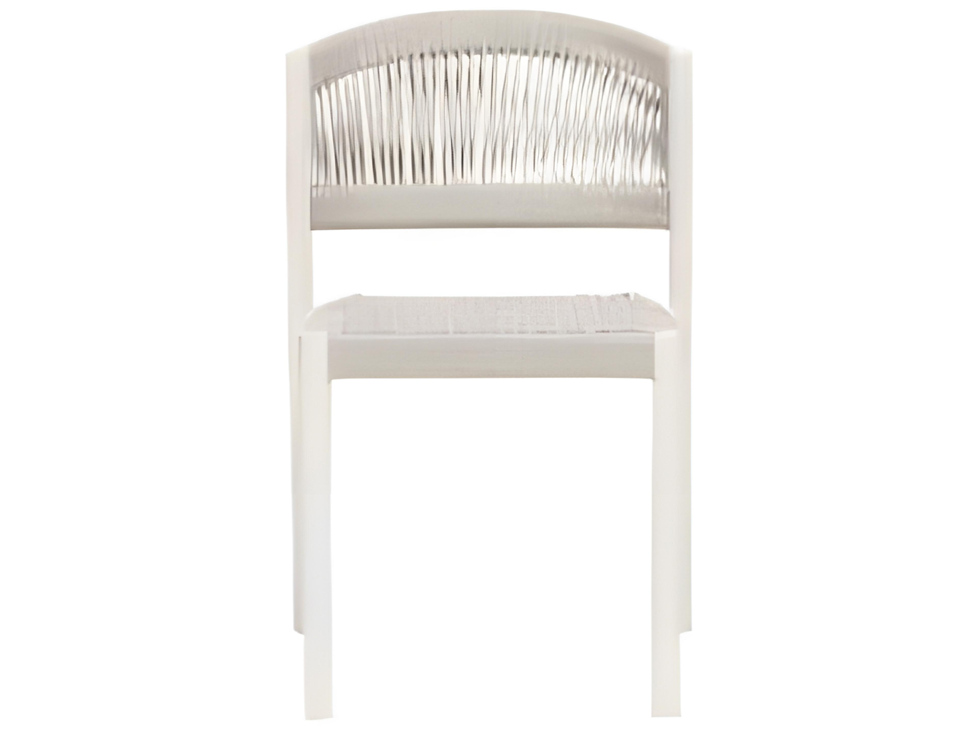 Ratana Naples Silver White Aluminum Strap Dining Chair