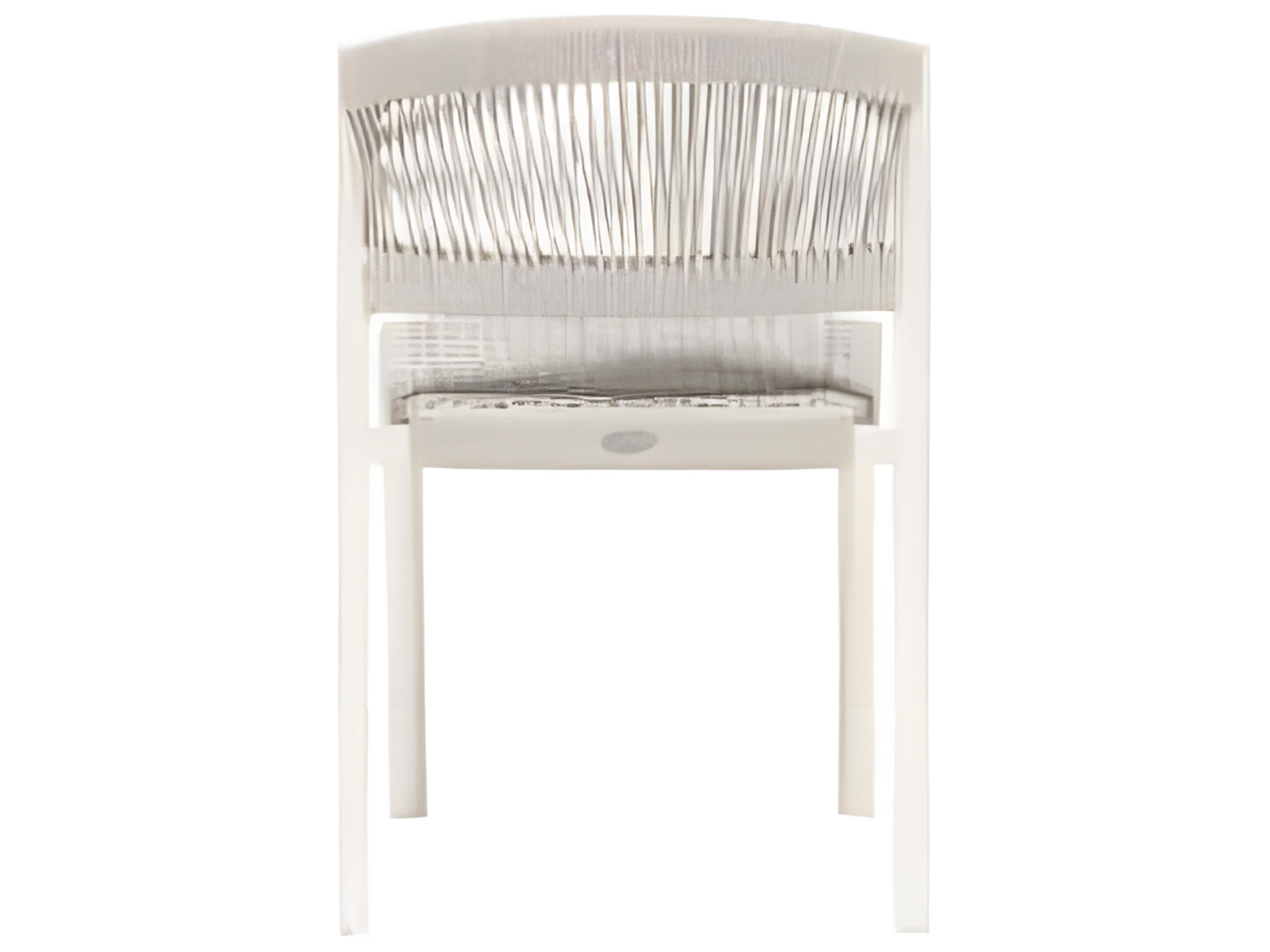 Ratana Naples Silver White Aluminum Strap Dining Chair