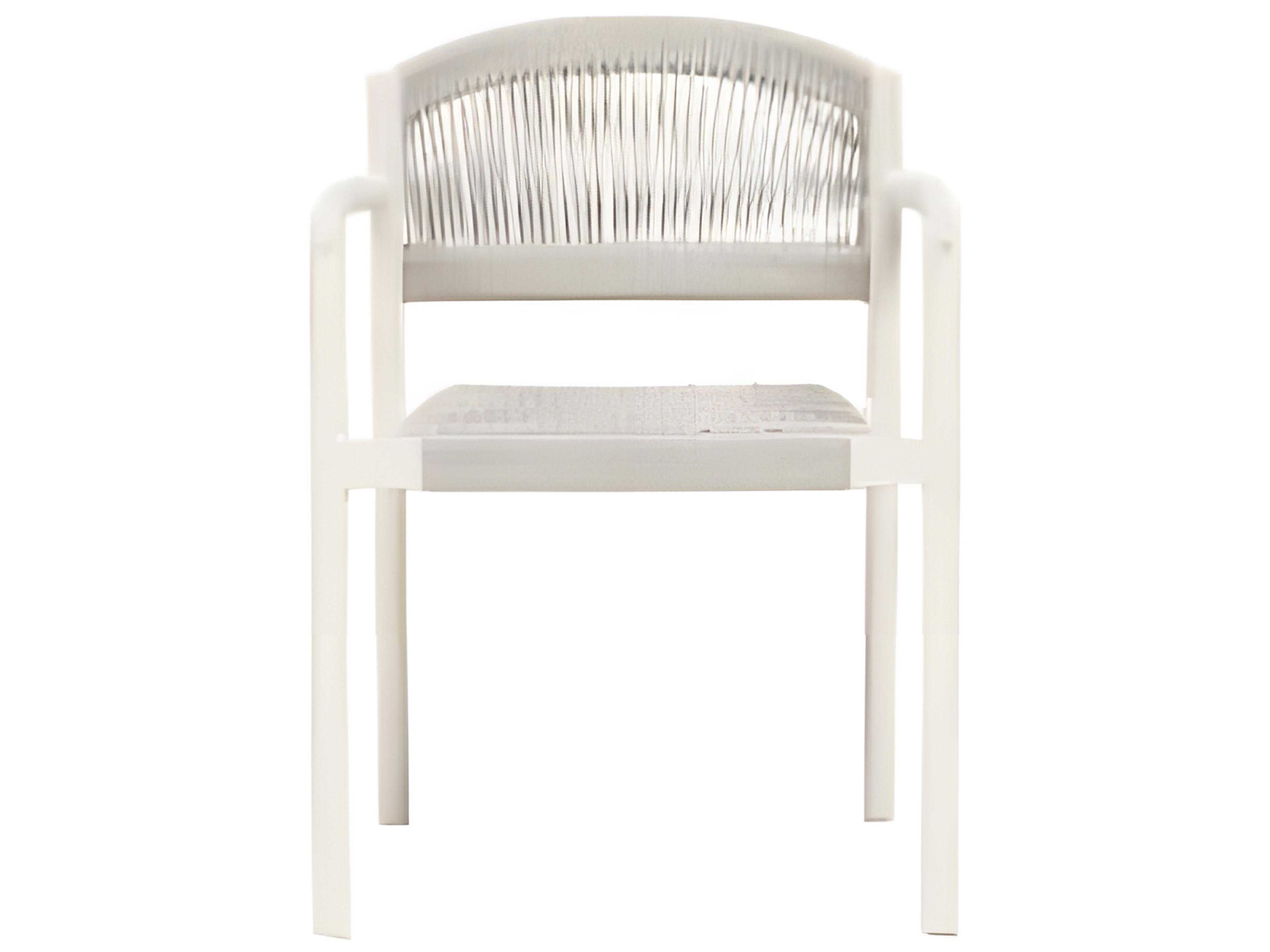Ratana Naples Silver White Aluminum Strap Dining Chair