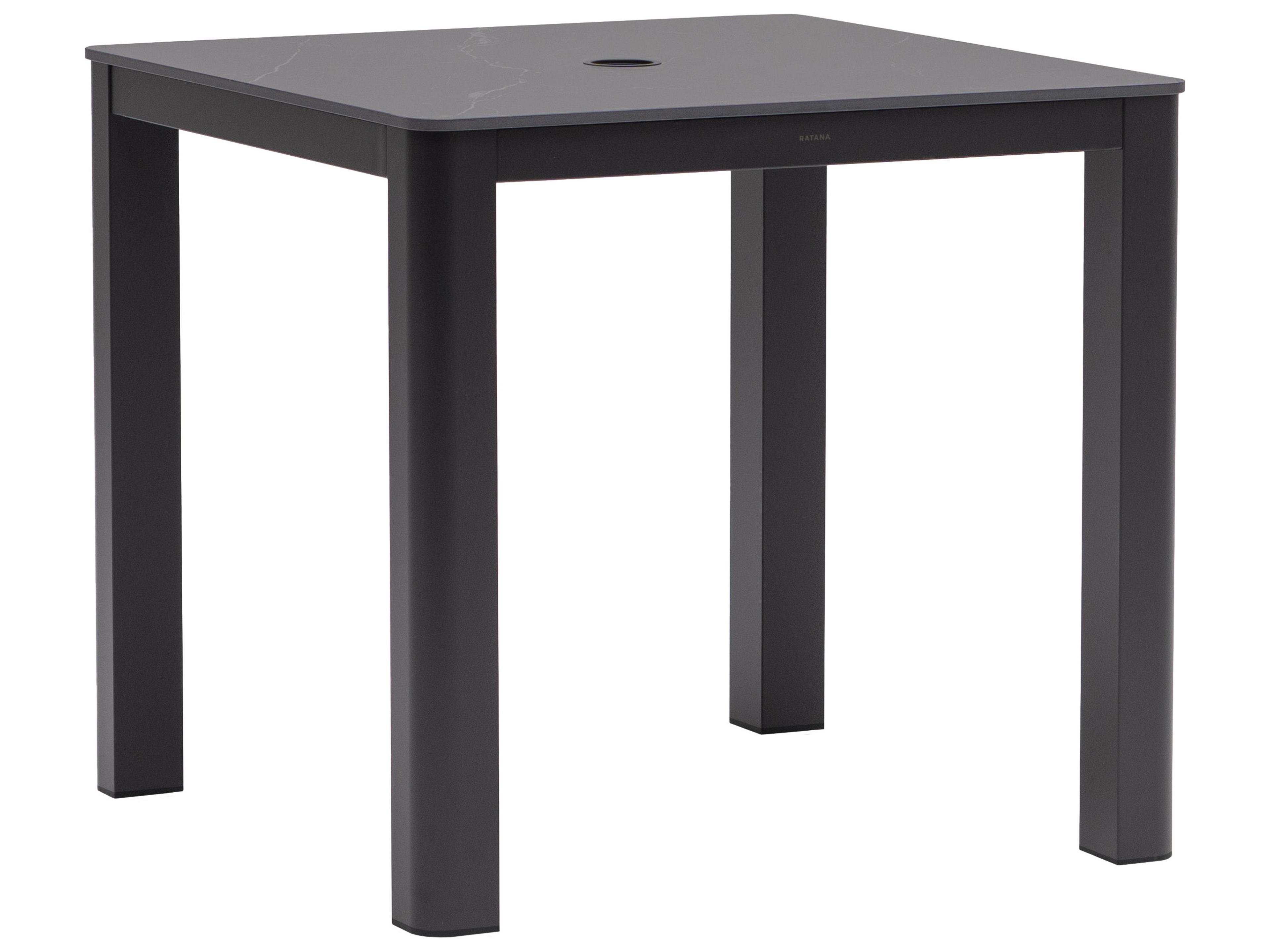 Hampshire Tables Aluminum Square Umbrella Hole Dining Table